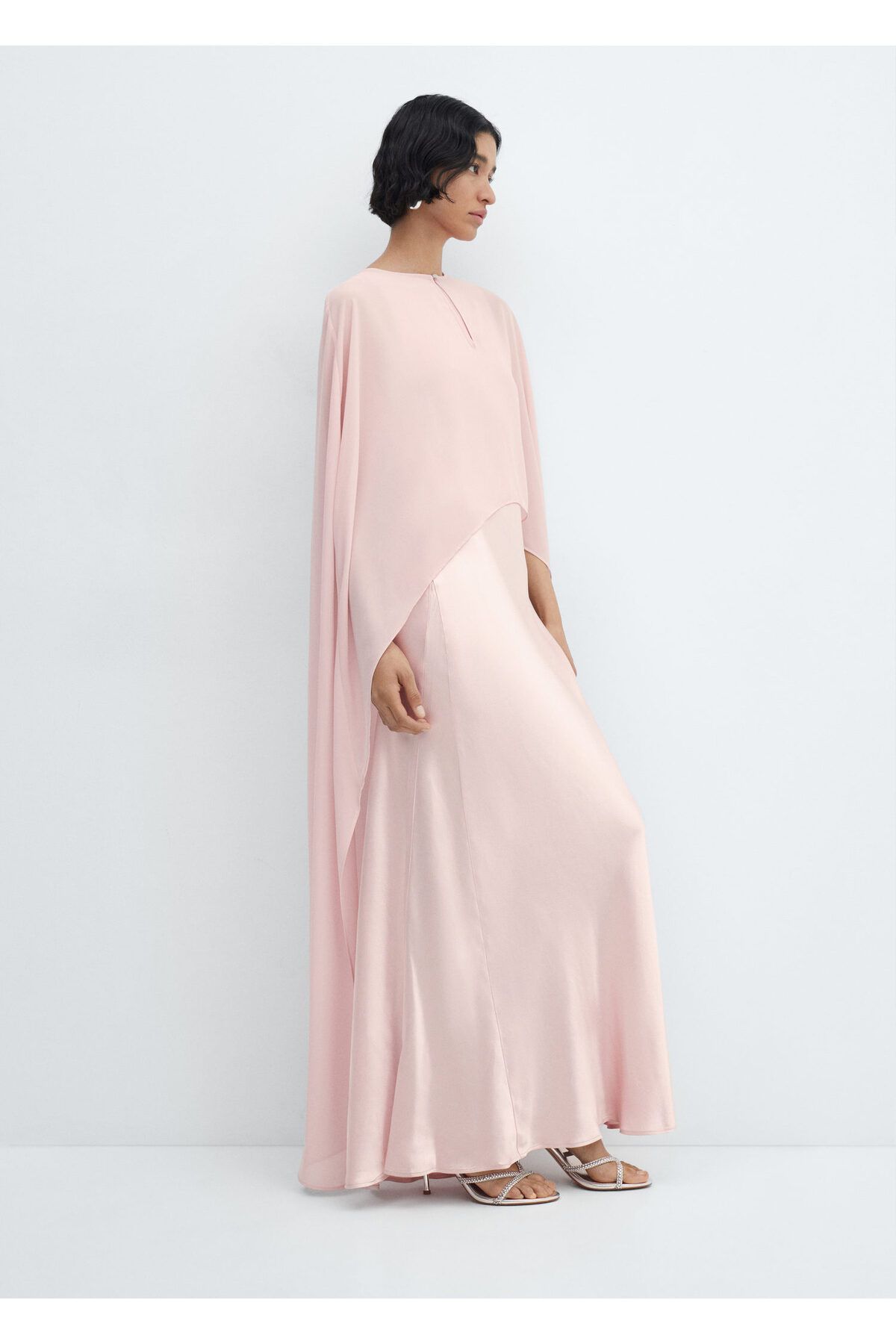 MANGO-Women's Pastel Pink Cape - 67046324 4