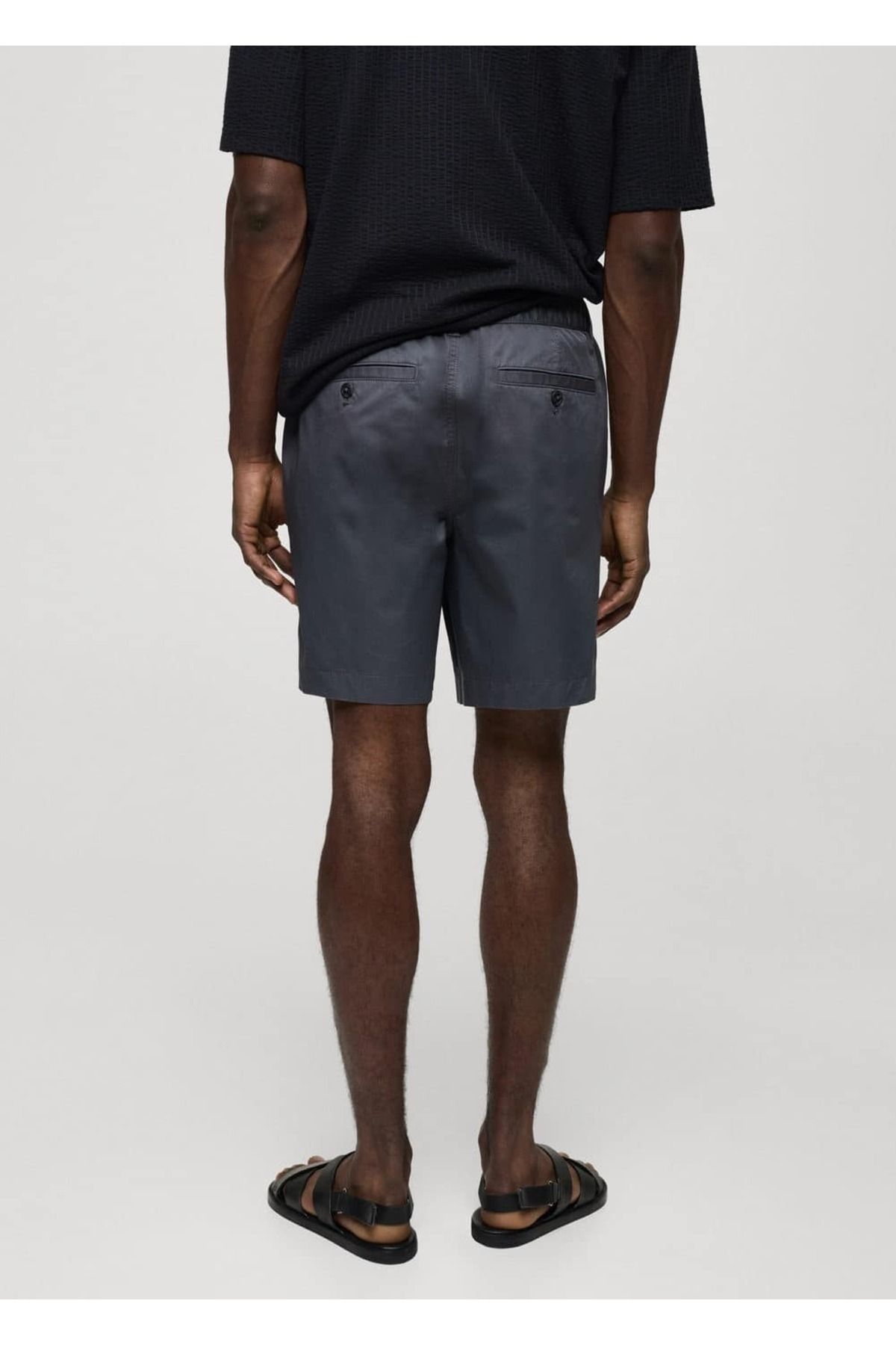 MANGO Man-100% Cotton Drawstring Bermuda Shorts 4
