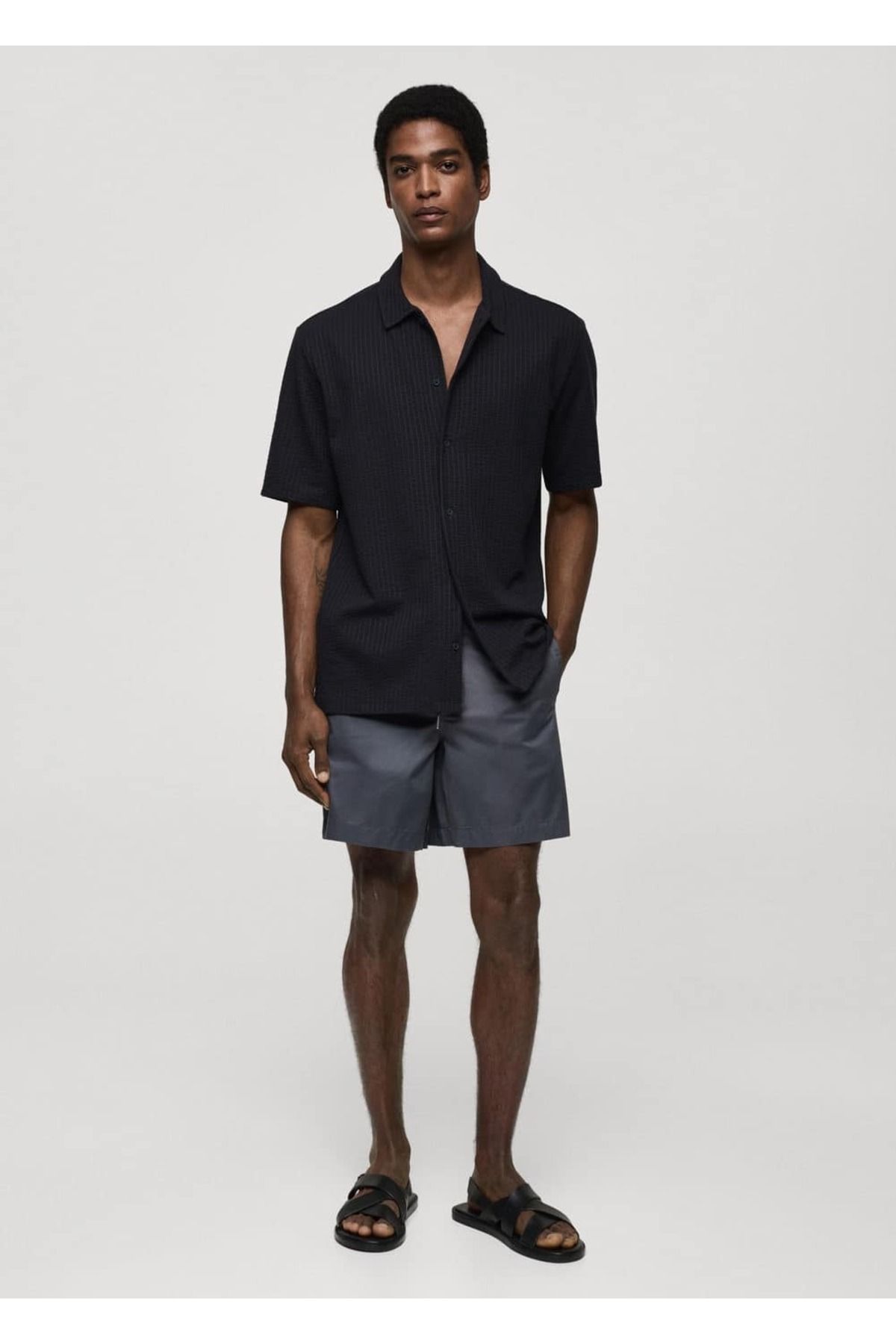 MANGO Man-100% Cotton Drawstring Bermuda Shorts 2