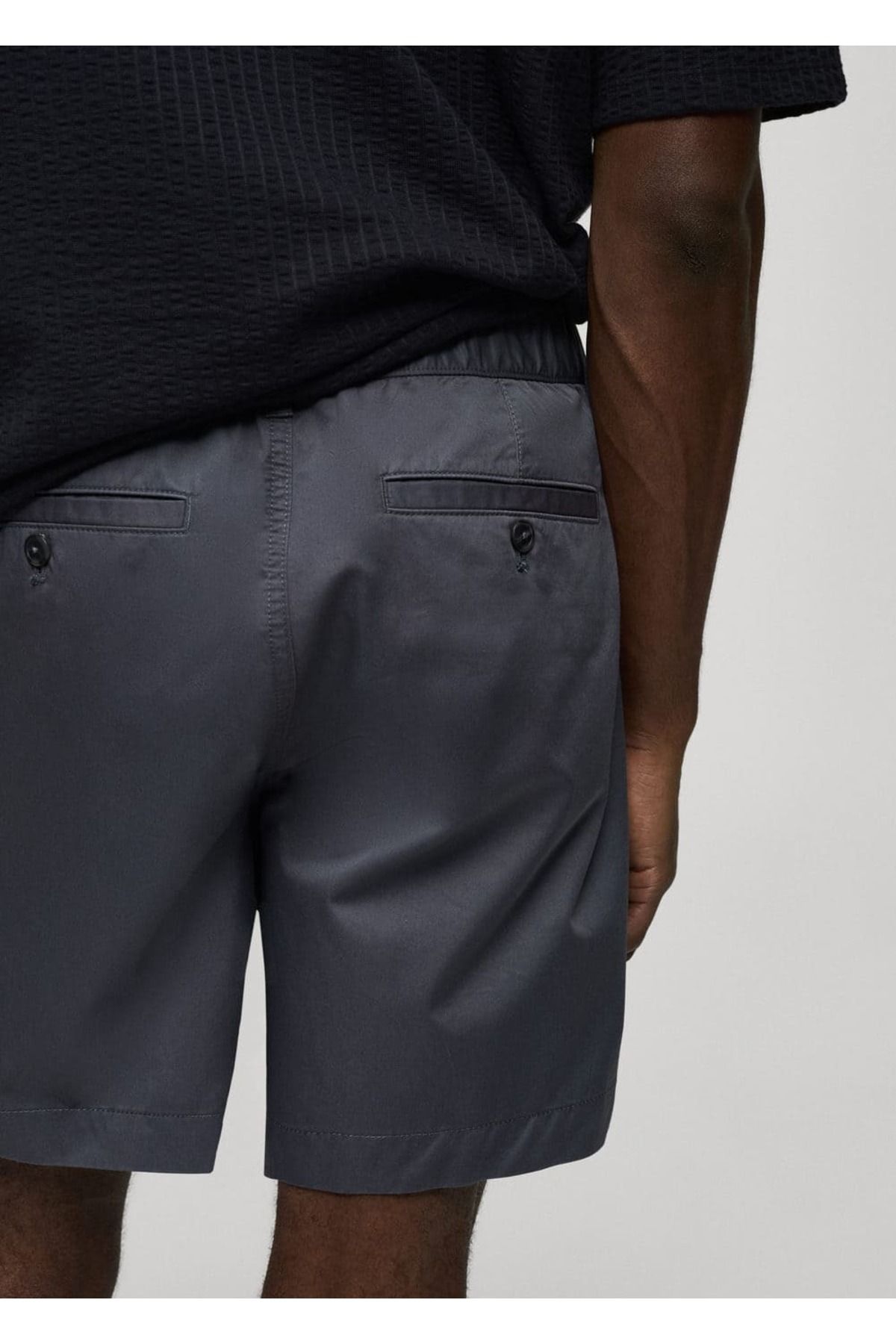 MANGO Man-100% Cotton Drawstring Bermuda Shorts 8