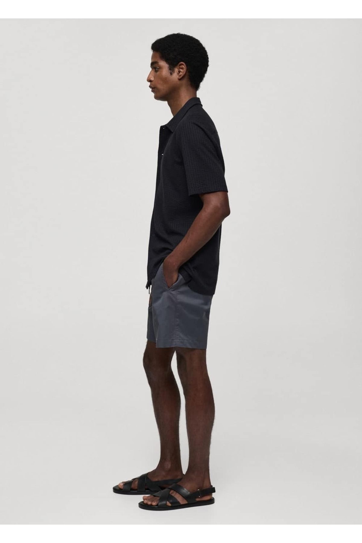 MANGO Man-100% Cotton Drawstring Bermuda Shorts 5
