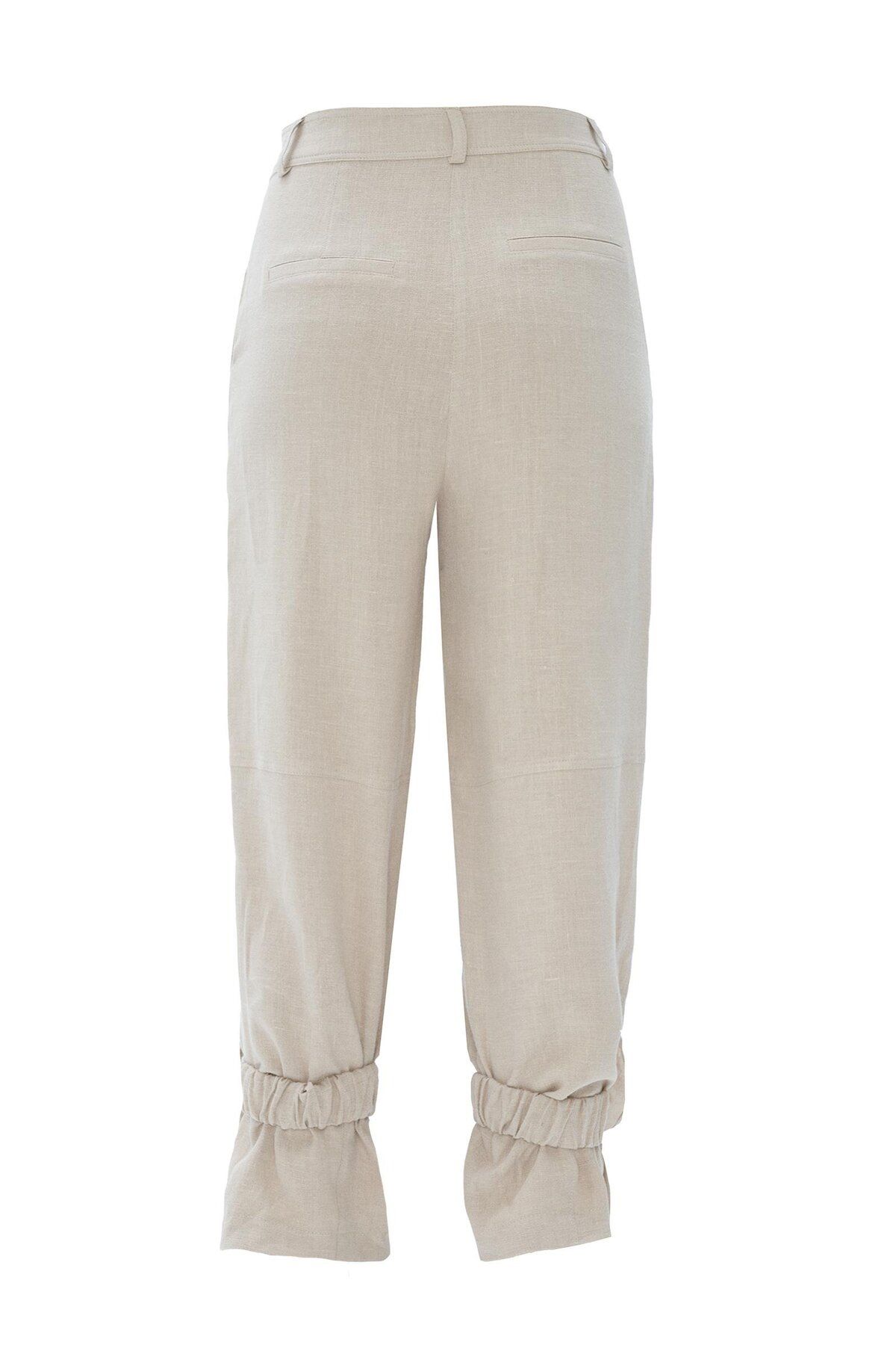 NOK İSTANBUL-Beige Color 100% Linen So Cool Pants 2