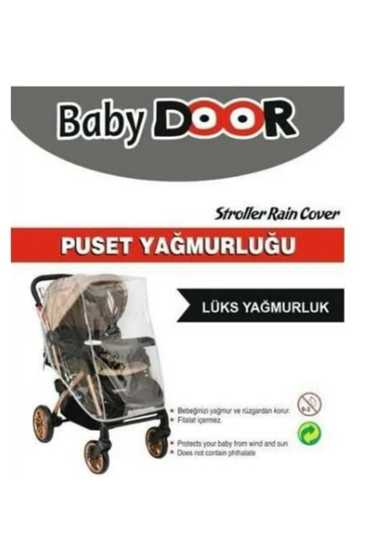 babydoor Lüks Bebek Arabası Yağmurluğu Puset Yağmurluğu Lüx Yağmurluk fotoğrafı 2 (önizleme)
