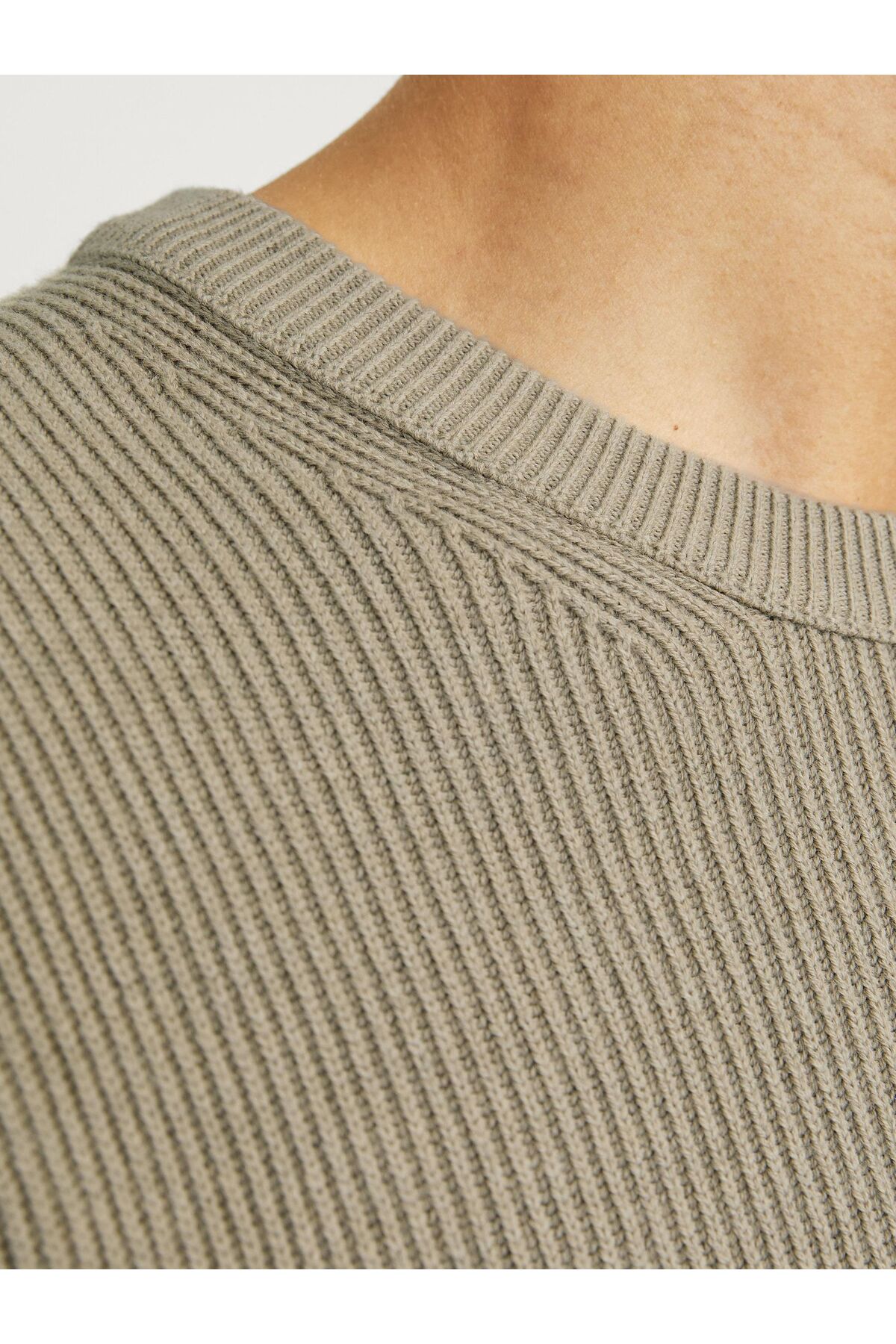 بافت و پلیور مردانه خاکستری Jack & Jones | 12257771 اورجینال - تصویر 6