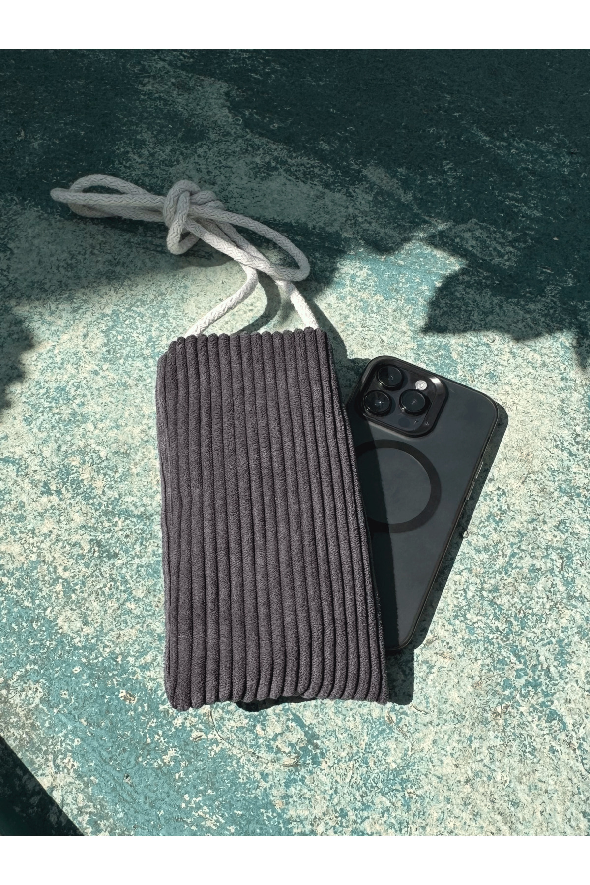 Aftaries El Yapımı Kalın Fitilli Kadife Telefon Çantası, Çok Amaçlı Çanta