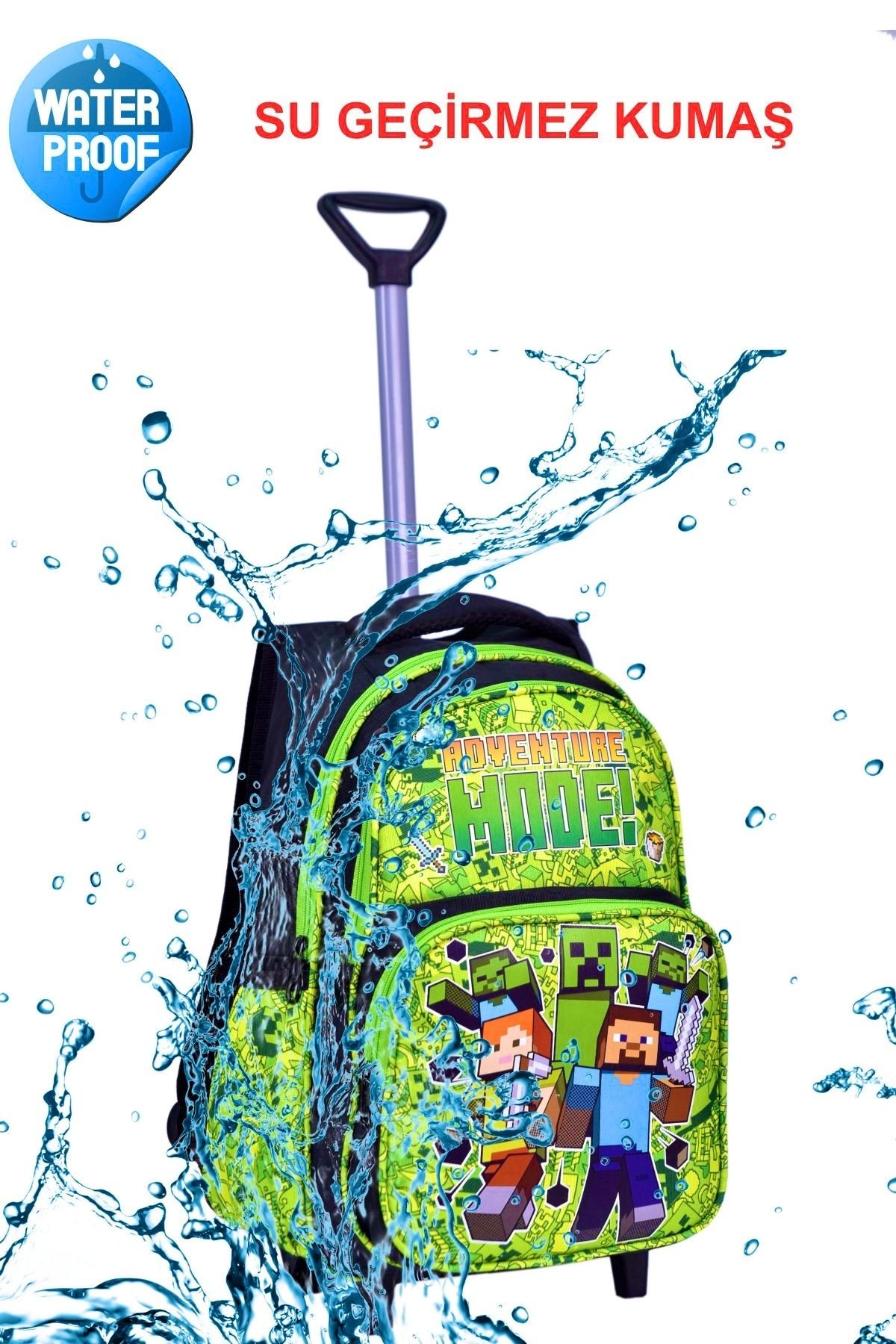 JOJO KIDS-Robot Patterned Boy's Primary School Bag - With Checked Lunch Box 2