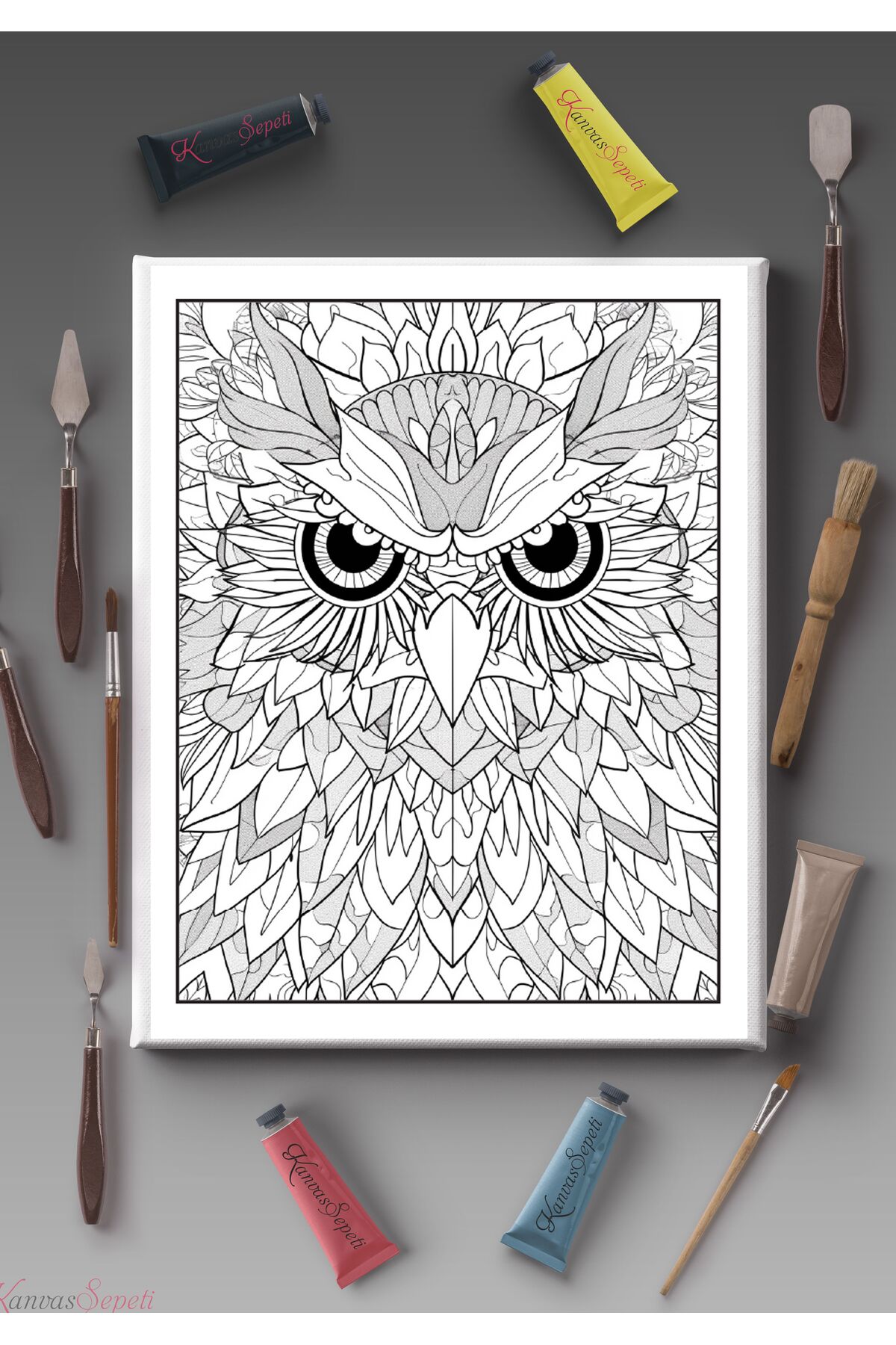 40x30cm Tüm Boyama Türlerine Uygun Boyanabilir Baskılı Tuval Çocuklar için boyanabilir Mandala Tablo
