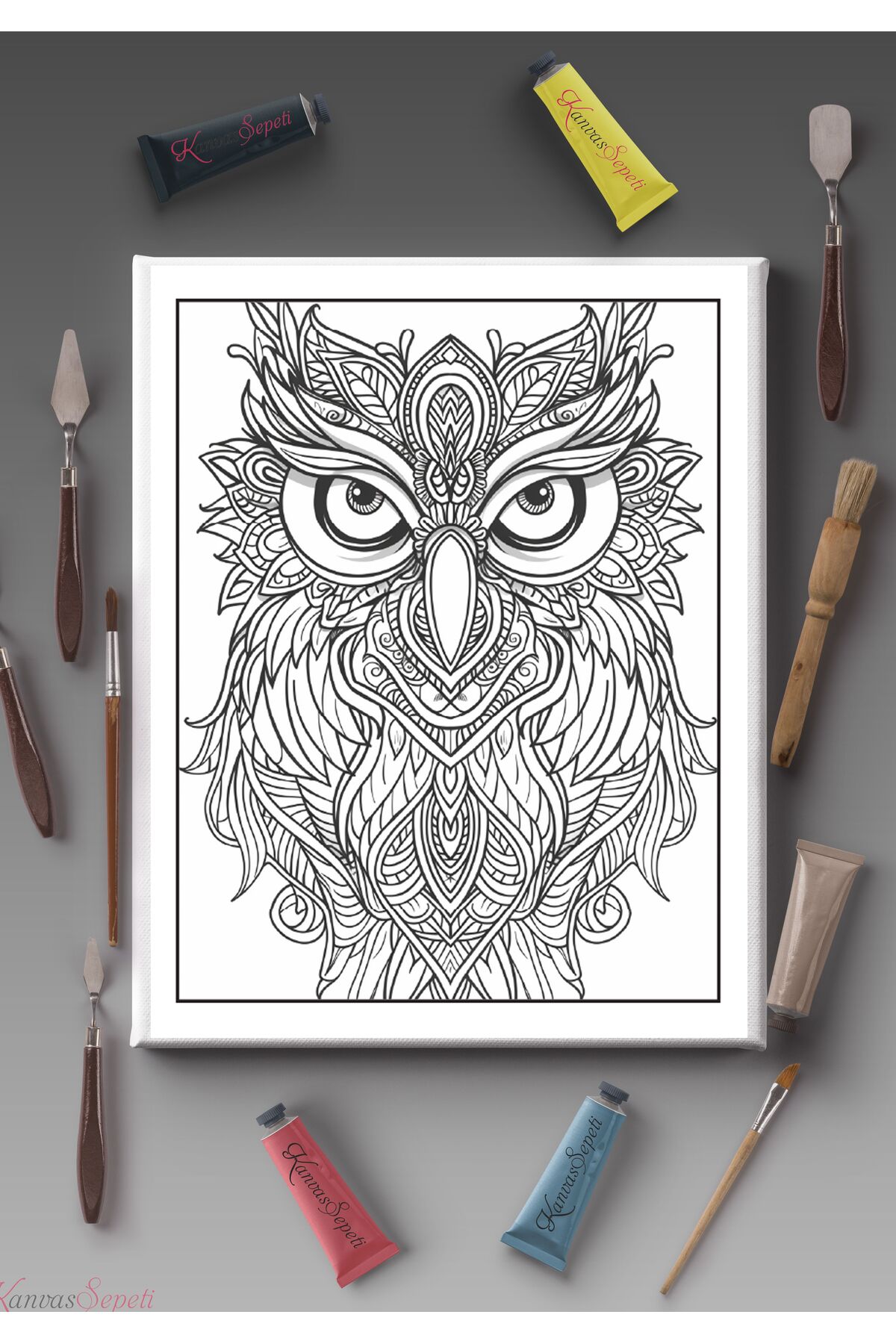 40x30cm Tüm Boyama Türlerine Uygun Boyanabilir Baskılı Tuval Çocuklar için boyanabilir Mandala Tablo