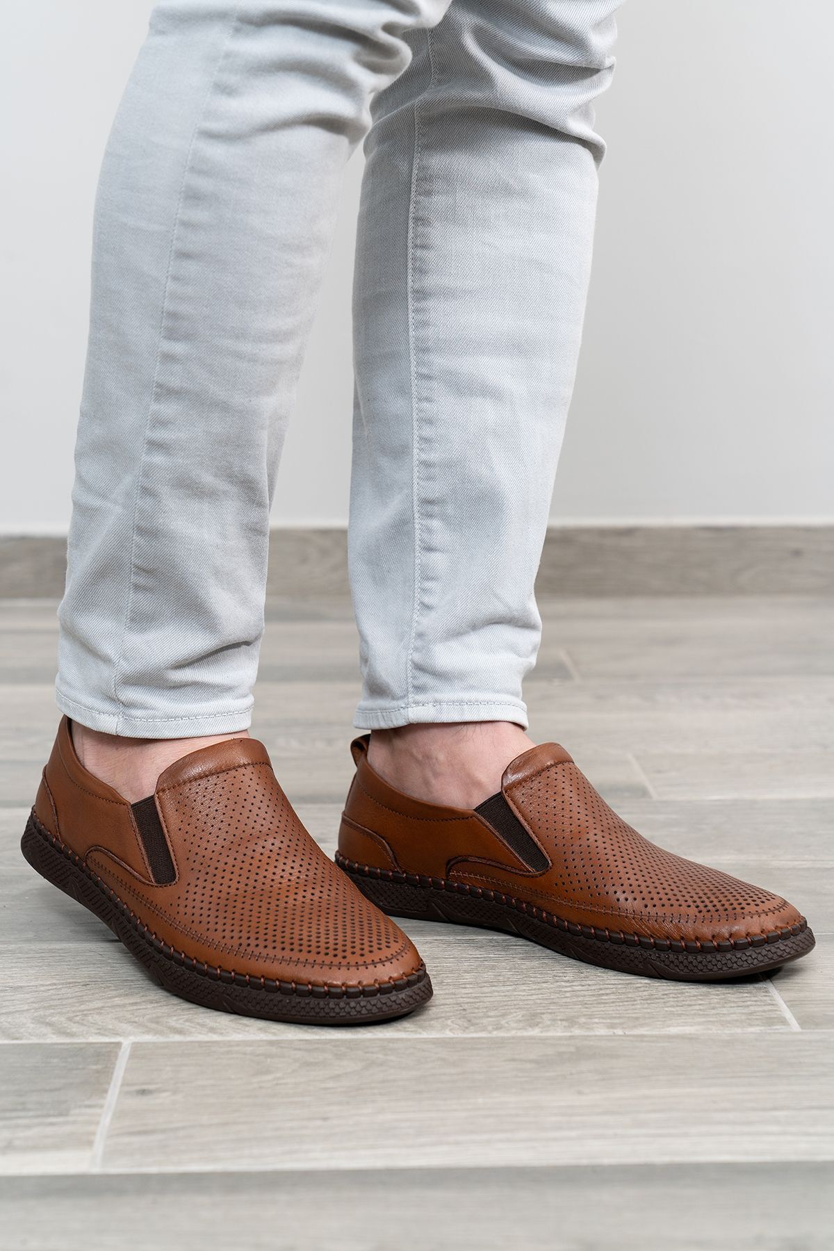 D&M DANİ&MARCA Erkek Hakiki Deri Ayakkabı, Günlük Ayakkabı, Yazlık Ayakkabı , Loafer Ayakkabı Taba Cilt görsel 3