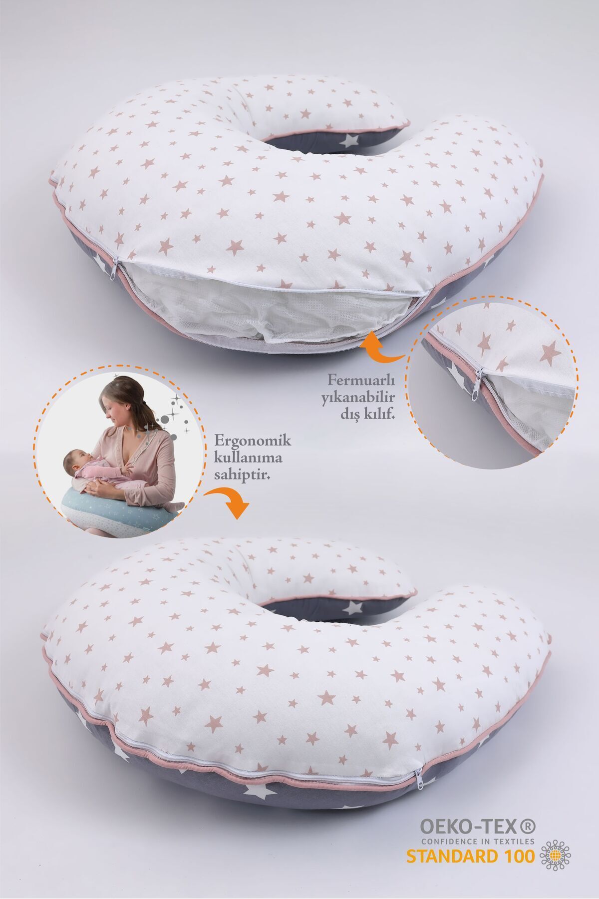 Umaybebek Babynest Bebek Uyku Yatağı 0-2 Yaş Emzirme Yastığı 60x60 Cm fotoğrafı 2 (önizleme)