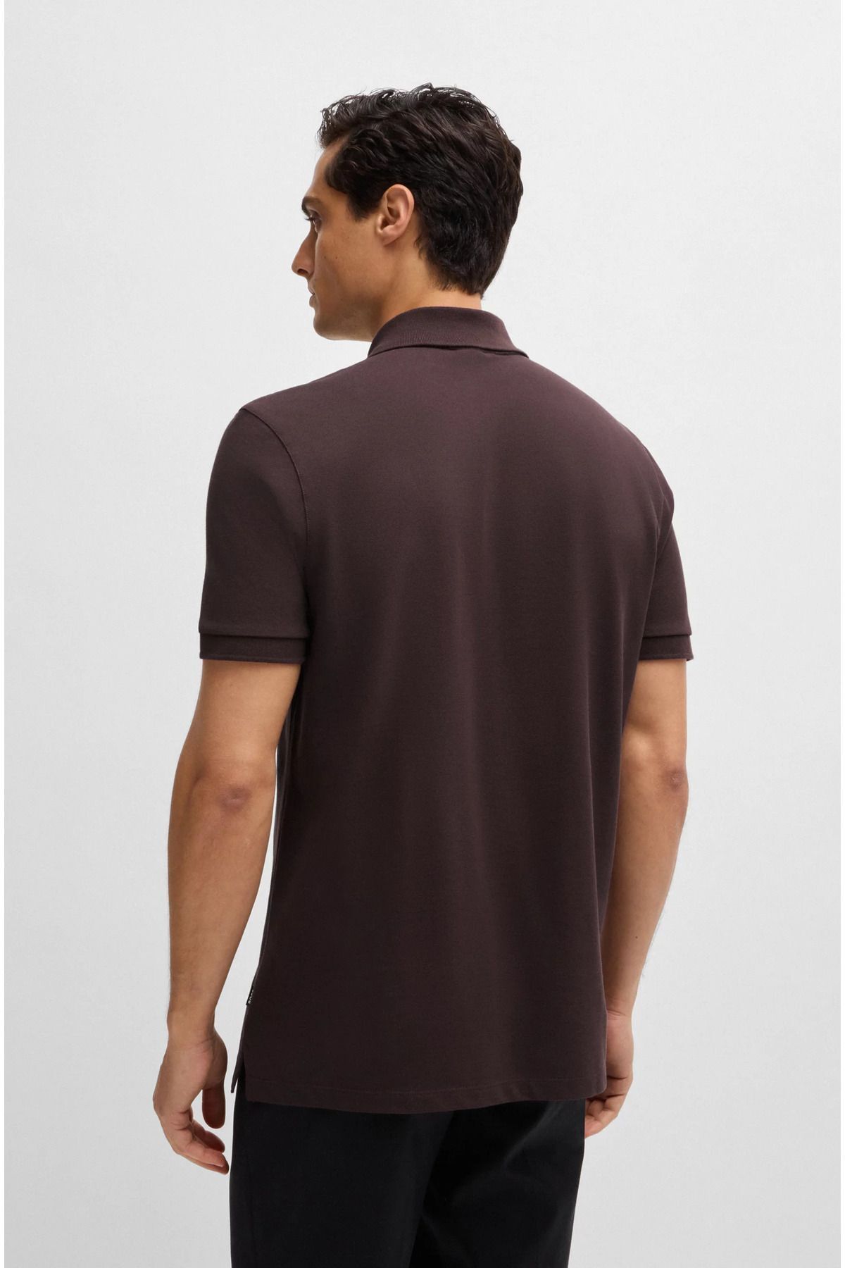 تی شرت یقه پولو چند رنگ مردانه دکمه بسته بندی آستین کوتاه Brown1 Polo Yaka 642 BOSS