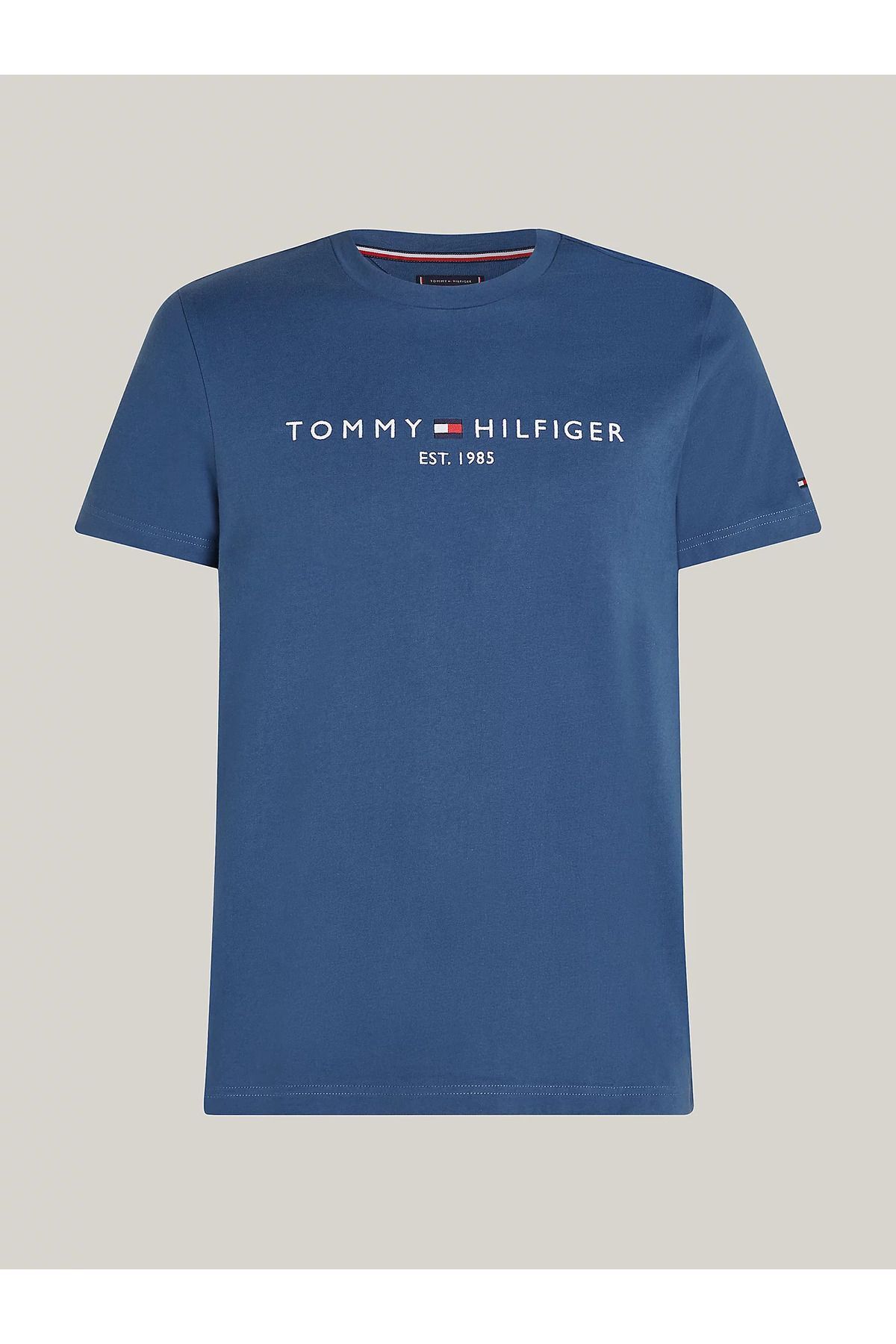 تیشرت مردانه آبی سرمه ای تامی هیلفیگر | MW0MW11797 اورجینال - تصویر 5
