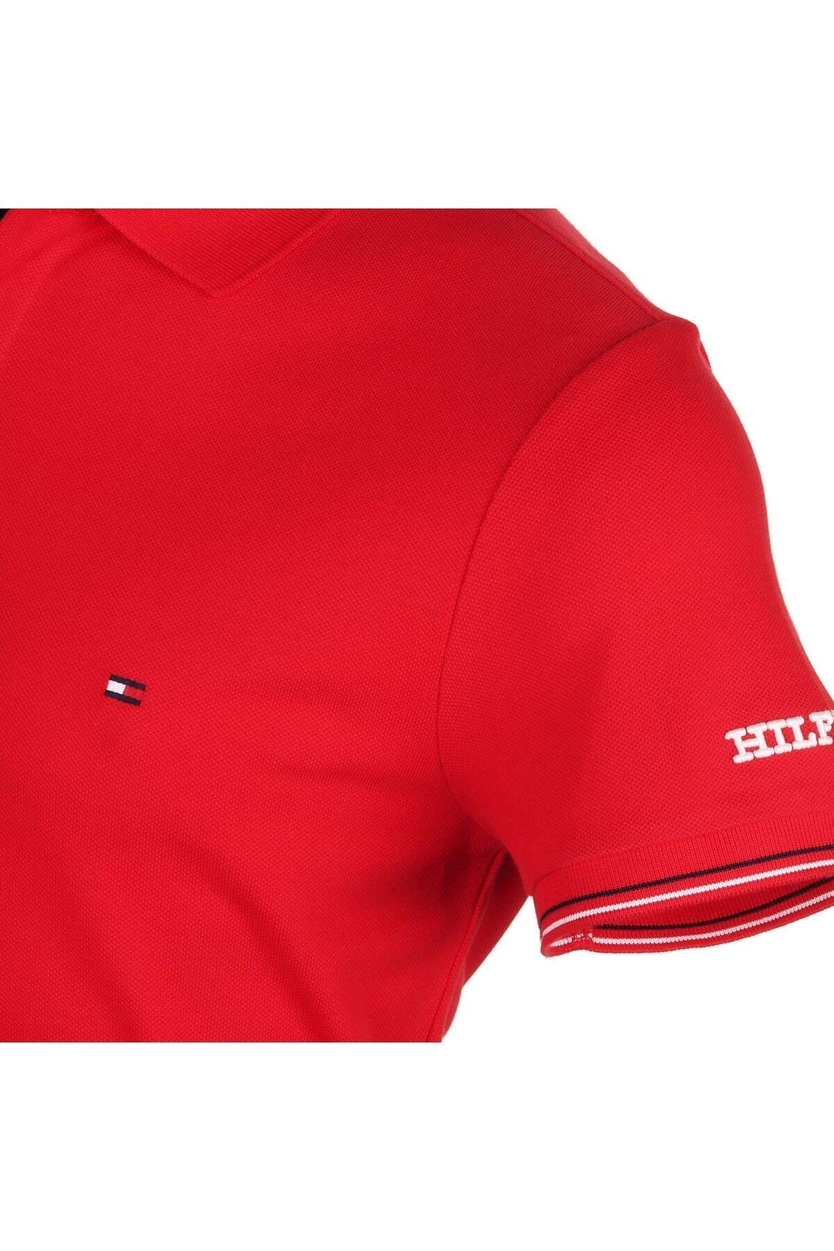 Tommy Hilfiger Erkek Dokuma Polo Yaka K sa Kol Gunluk K rm z Polo Yaka T Shirt MW0MW35619 XLG