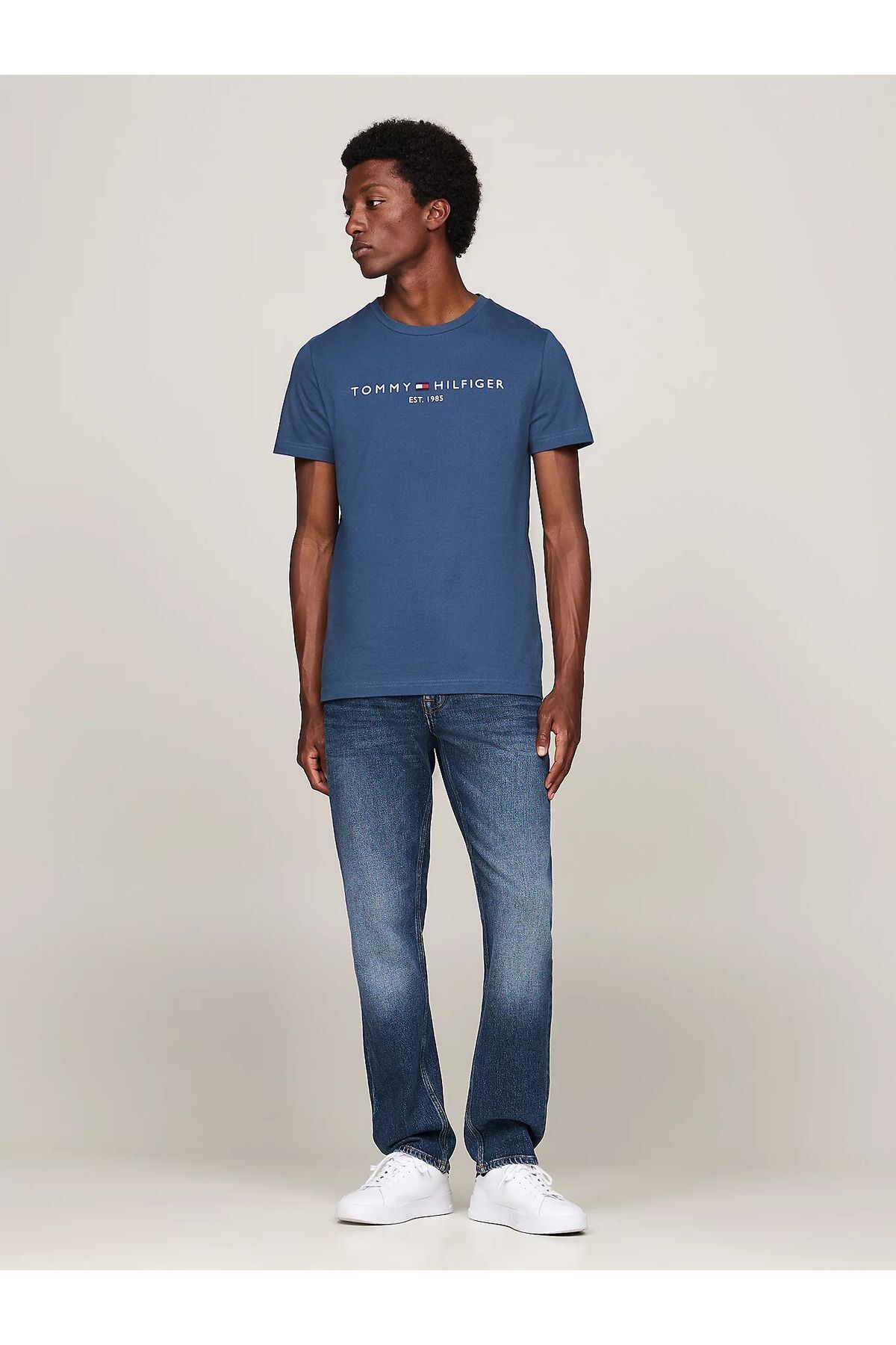 تیشرت مردانه آبی سرمه ای تامی هیلفیگر | MW0MW11797 اورجینال - تصویر 3