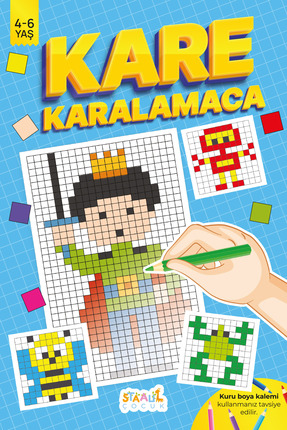 STAAU Çocuk Kare Karalamaca - Çocuklar için Boyama ve Aktivite Kitabı (4-6 yaş)