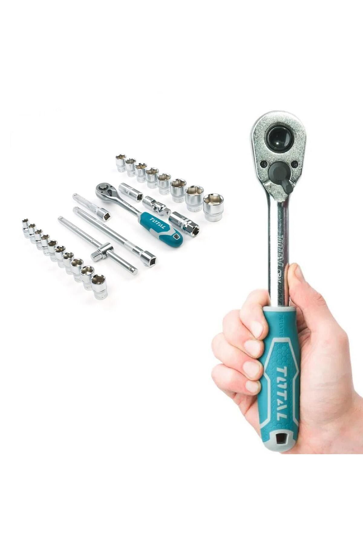 Badem10-25 Piece Socket Set Extension T Handle Spark Plug Socket Vehicle Repair Ratchet Handle Ratchet High Quality 1/2 8