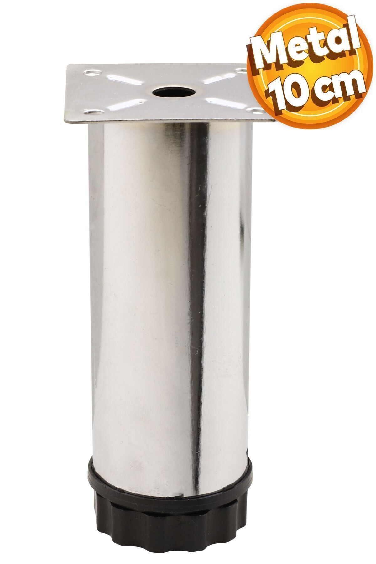 Badem10 Dolap Ayarlanabilir Mobilya Kanepe Baza Koltuk Metal Destek Yükseltici Ayağı Ayakları Krom 10 Cm