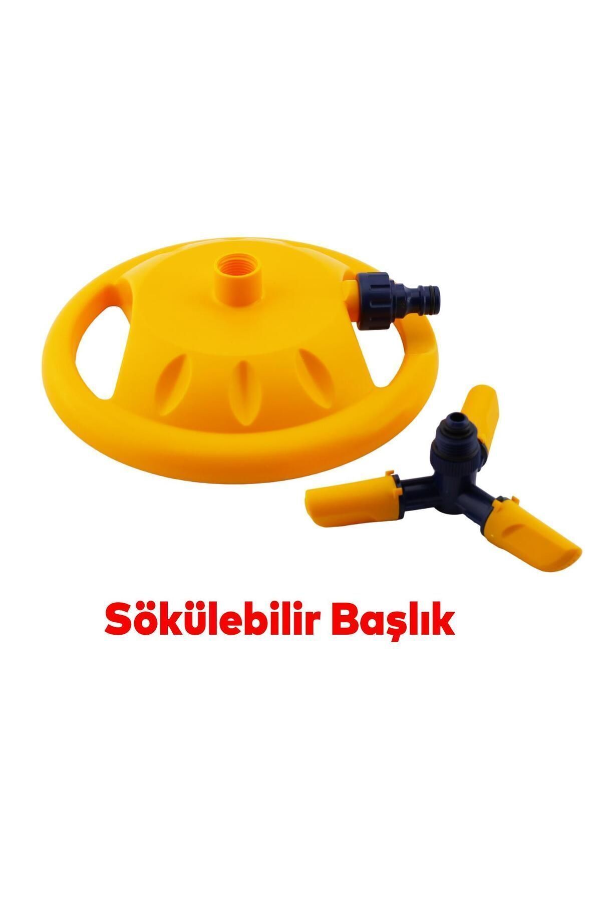 Tablalı Hareketli Su Tabancası Fıskiyesi 3 Kollu Dönerli Bahçe Çim Sulama Aparatı Plastik DY6013 5