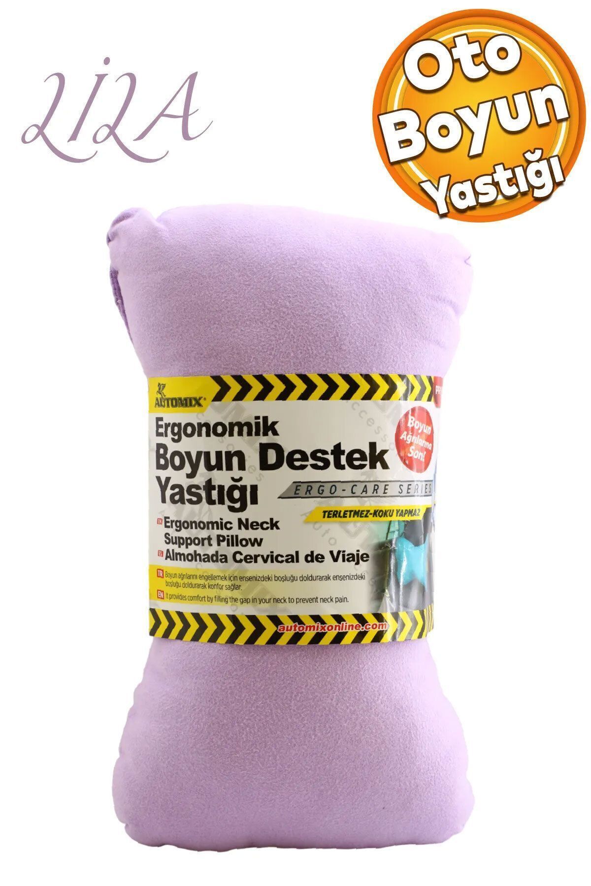 Automix Araba Araç Otomobil Oto Koltuk Başlığı Ergonomik Boyun Destek Yastığı LİLA Renk 44837