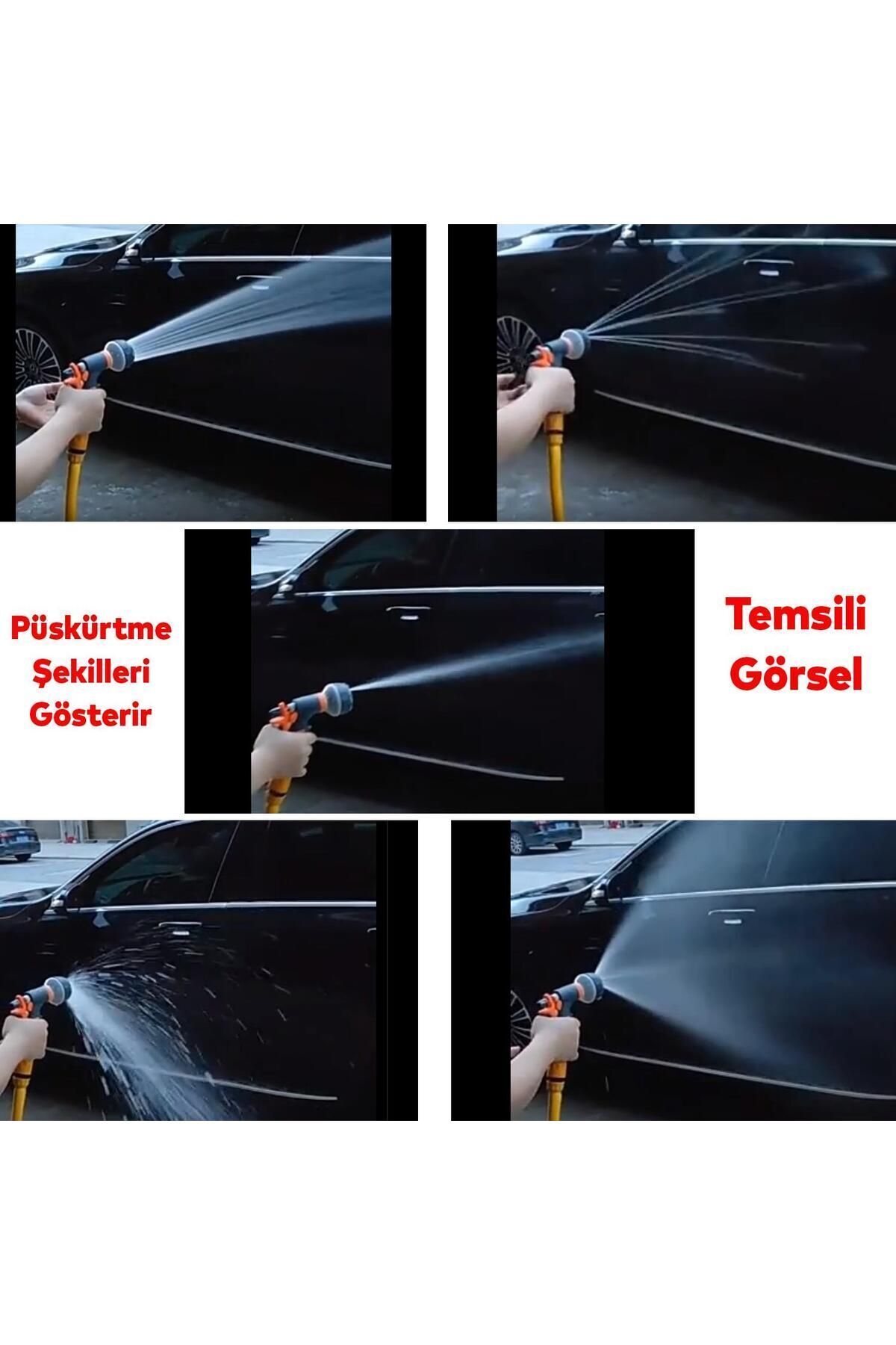 Otomatik 6 Fonksiyonlu Araba Yıkama Bahçe Sulama Temizleme Tabancası Tetikli Ayarlı Tabanca 4