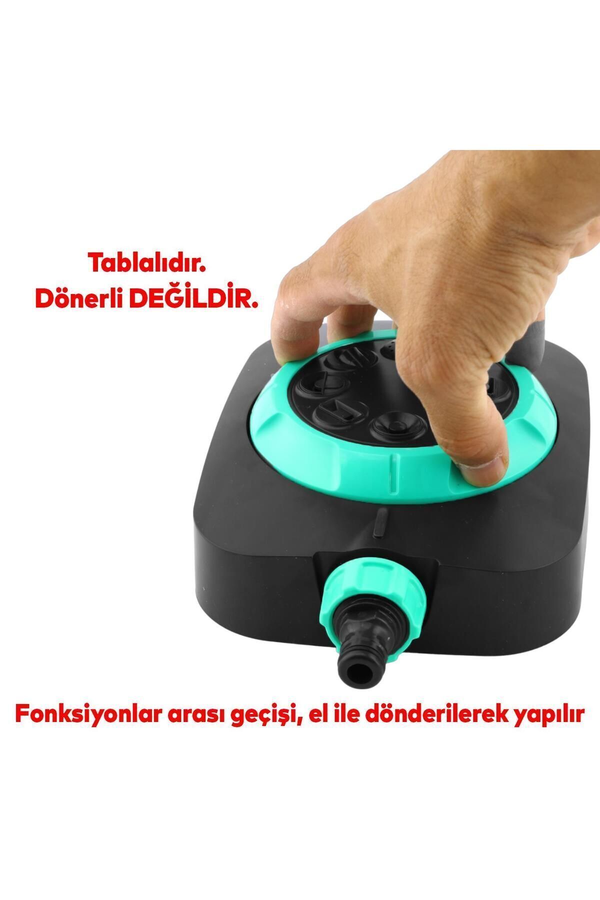 Tablalı Hareketli Su Tabancası Fıskiyesi 8 Fonksiyonlu Bahçe Çim Sulama Aparatı Plastik DY6029G 2