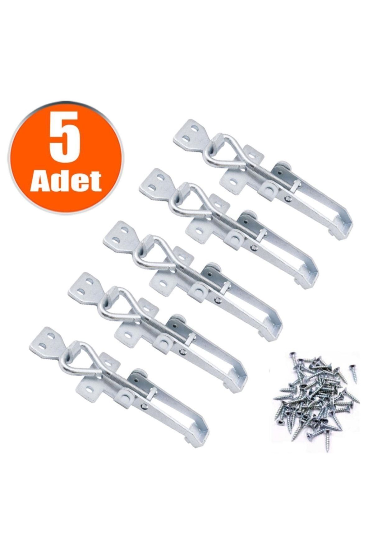 Badem10 5 Adet Ayarlanabilir Büyük Boy Çelik Kaput Kilidi ve  vida