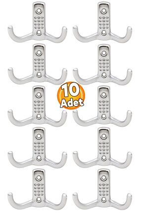 Badem10 Noktalı Askı Portmanto Vestiyer Duvar Dolap Elbise Mobilya Askılığı M...