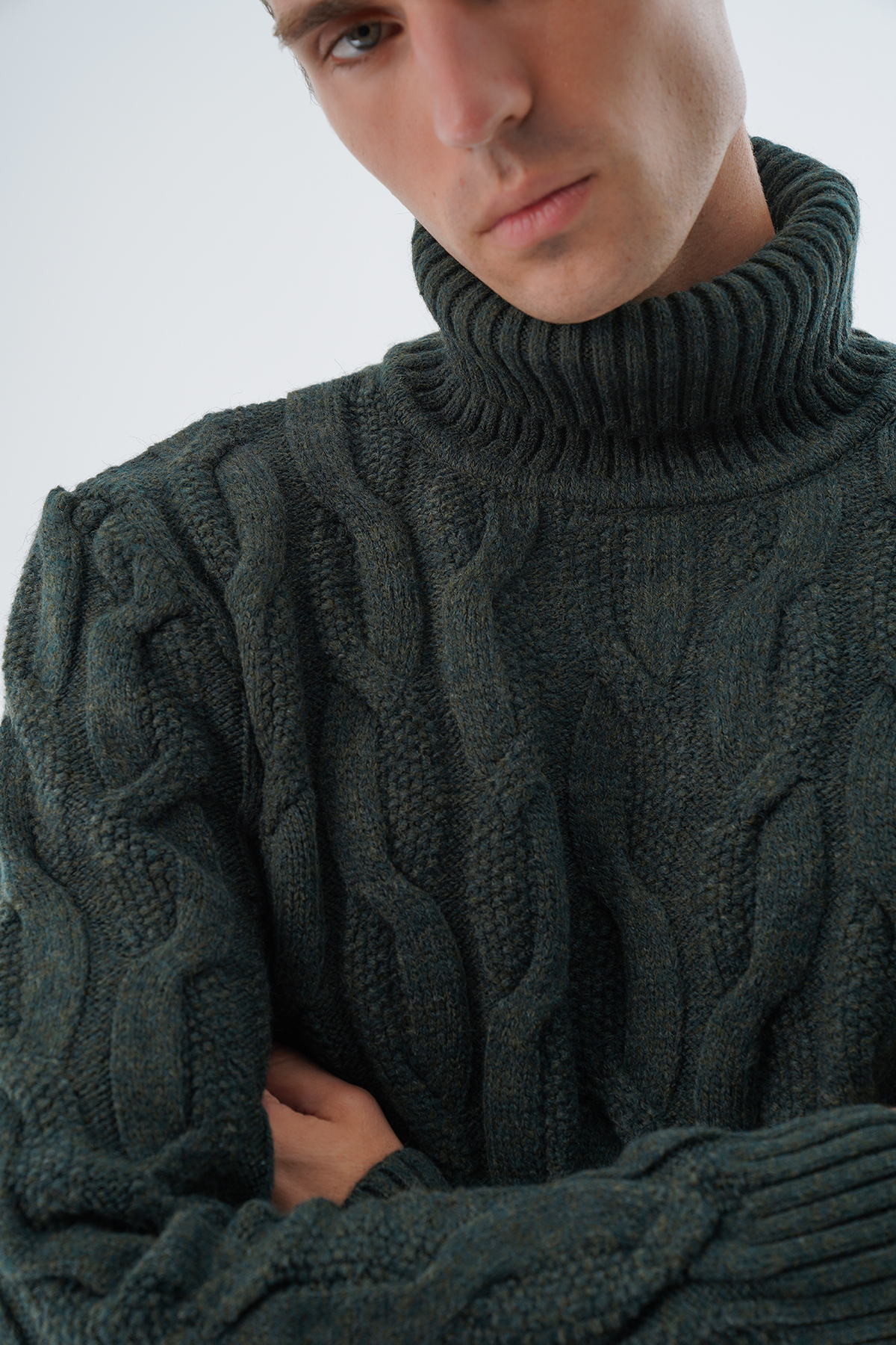 بافت و پلیور مردانه خاکی Trist Star | TRIST-5337 اورجینال - تصویر 6