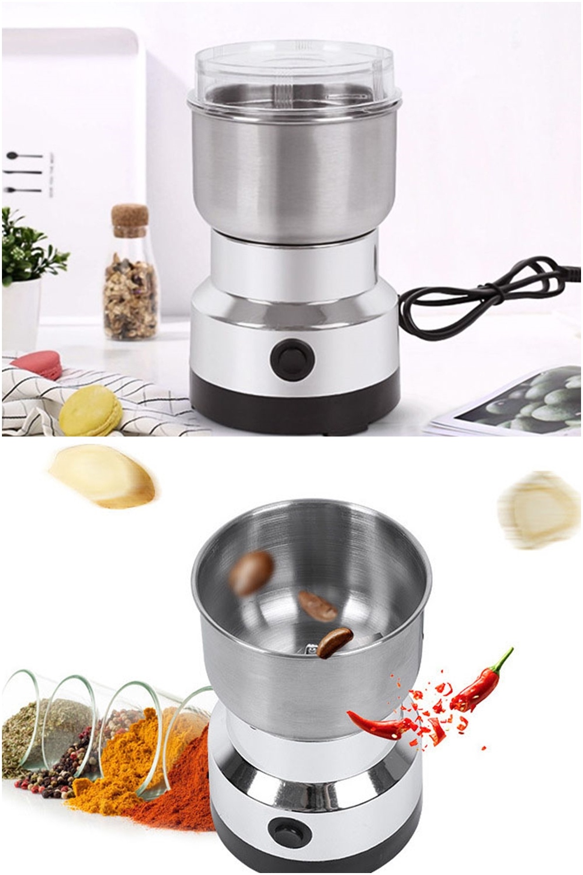 MUHEN 50 Gram Kapasiteli Elektrikli Mini Kahve Öğütücü - Sessiz Çalışma ve Kolay Temizlik Özellikli