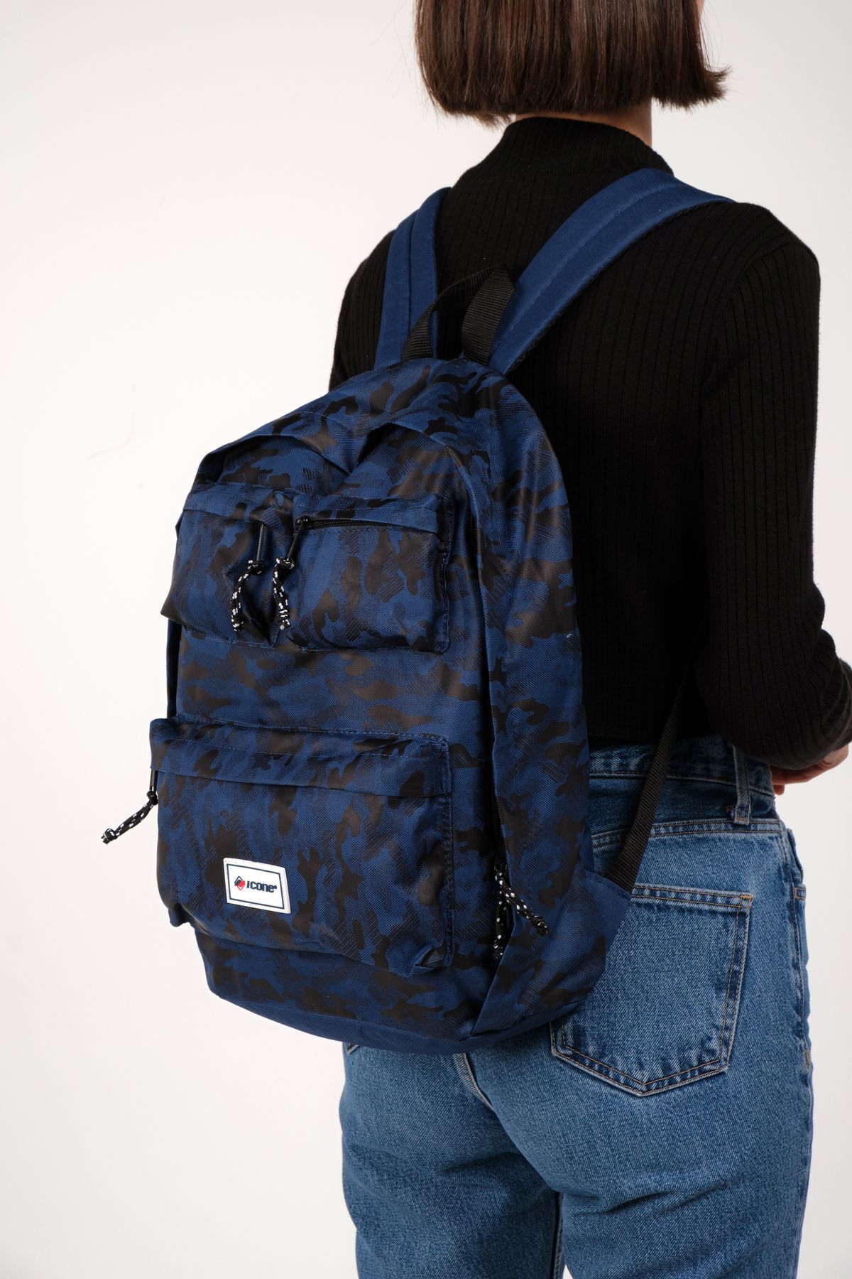کوله پشتی زنانه آبی سرمه ای ICONE BAG | ICN0241 اورجینال - تصویر 5
