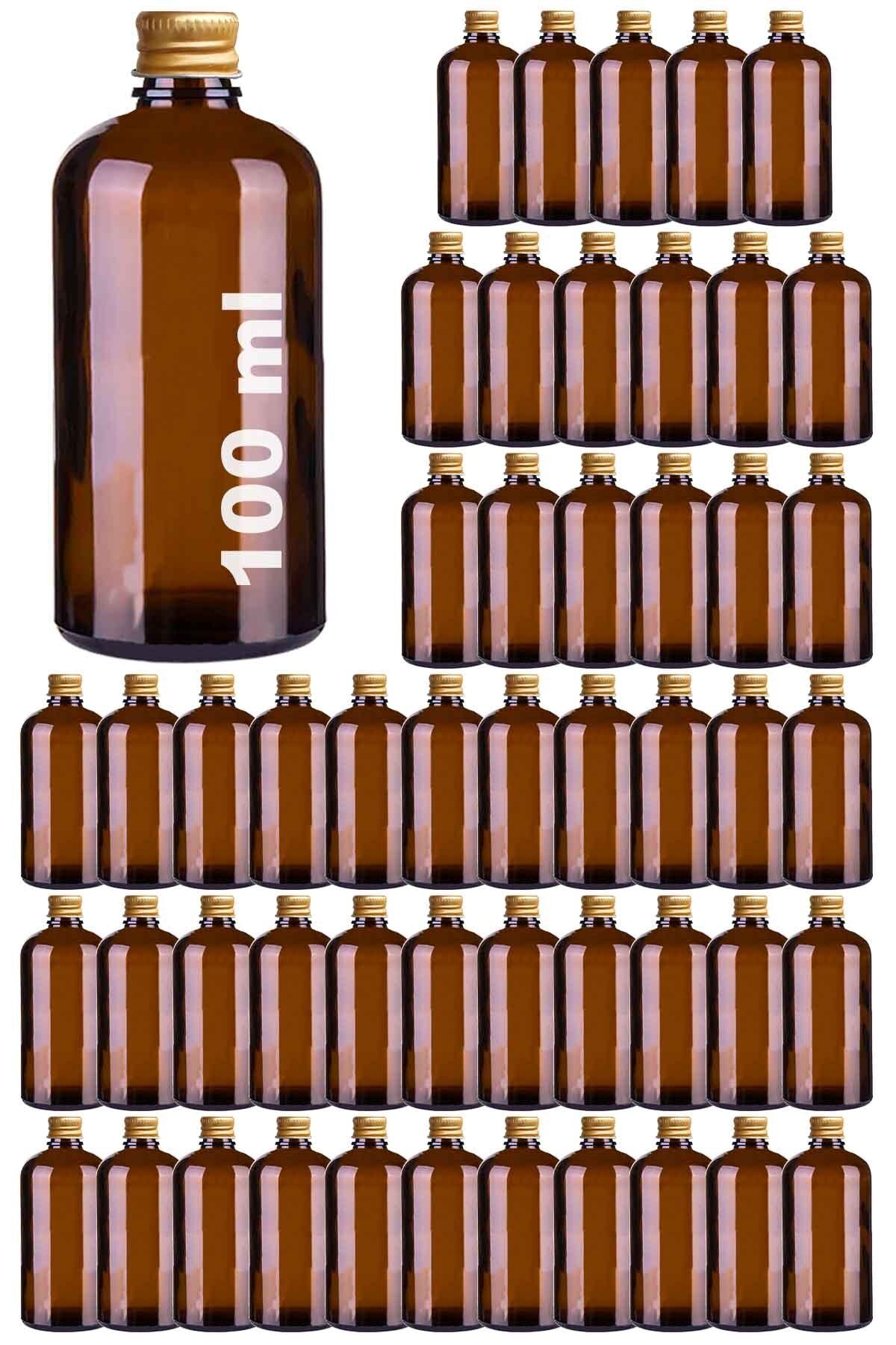 100ml Amber Metal Gold Lid Gift Bottle 100cc Cologne Fragrance Ornament Brown Glass Bottle 50pcs