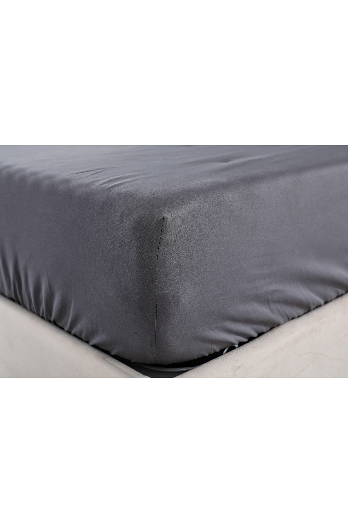 Doqu Home Colourful Fitted Çarşaf Çift King Size - Antrasit