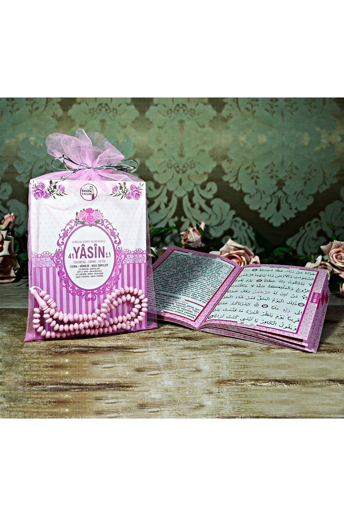 Medrese Yayınları Tül Keseli Yasin Kitabı Cüzü Pembe 25 Li Kız Bebek Için Tesbihli Doğum Cenaze Mevlüt Hediyeliği fotoğrafı 2 (önizleme)