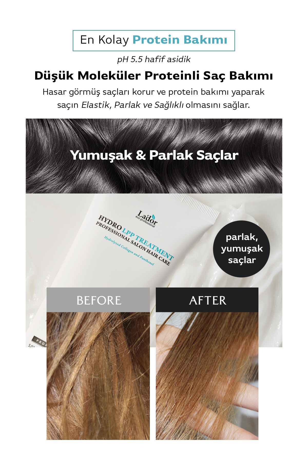 Hidrolize Kolajen Içeren Kuru Ve Hasarlı Saçlara Özel Saç Bakım Kremi Lpp Treatment 150ml — Lador1006 — تصویر 4 از 4