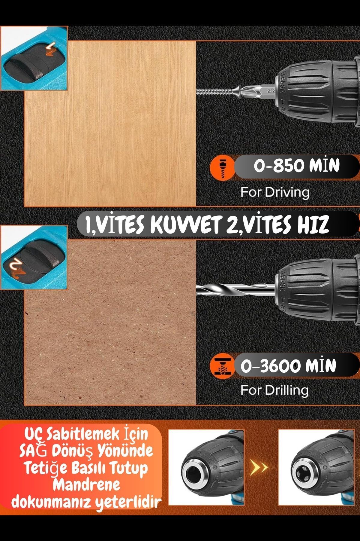 DOZZER Alman Hard-x 58 Volt 12ah Çelik Şanzuman Bakır Sargılı 2