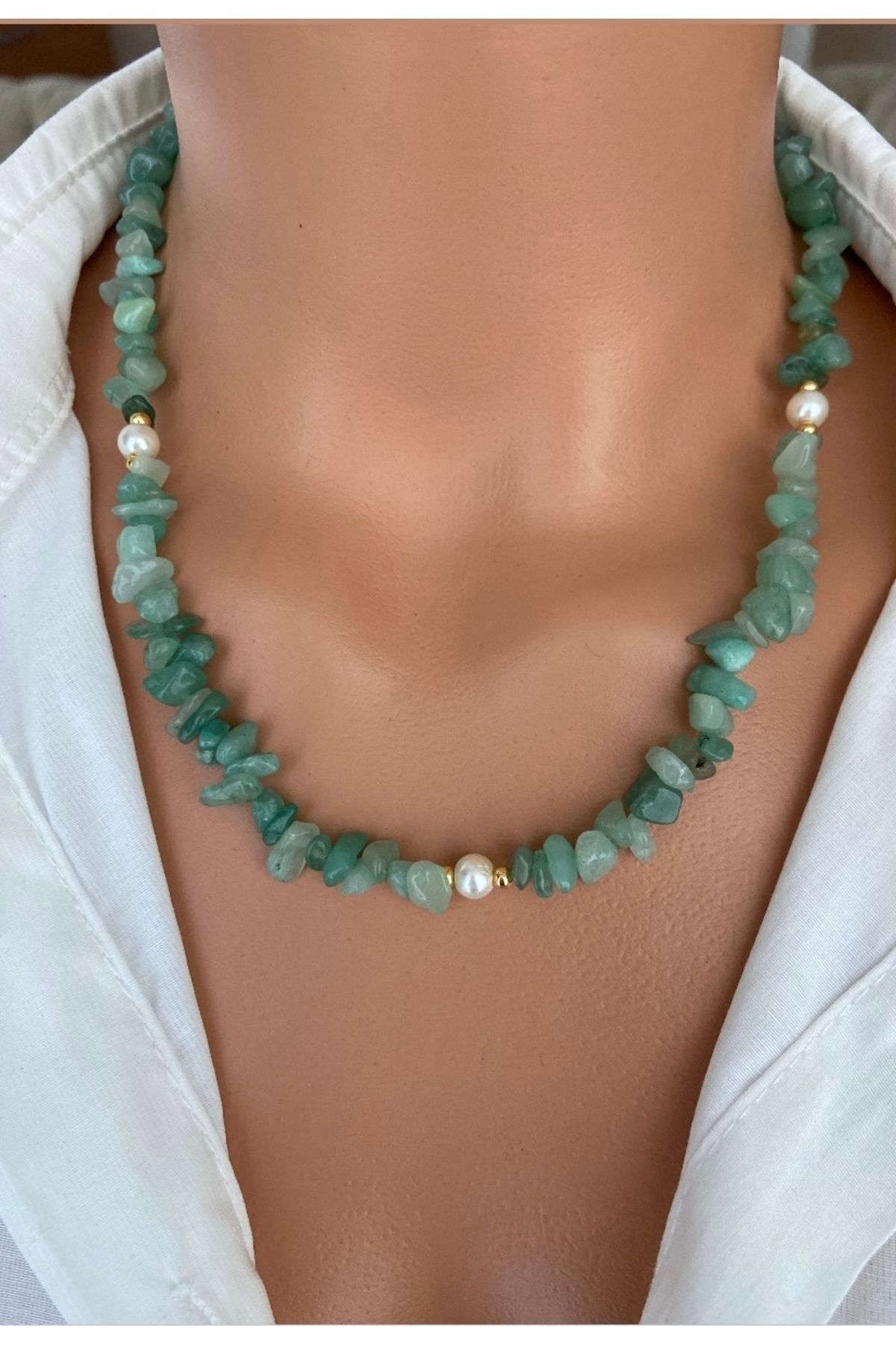 Pearl & Natural Stone Necklace