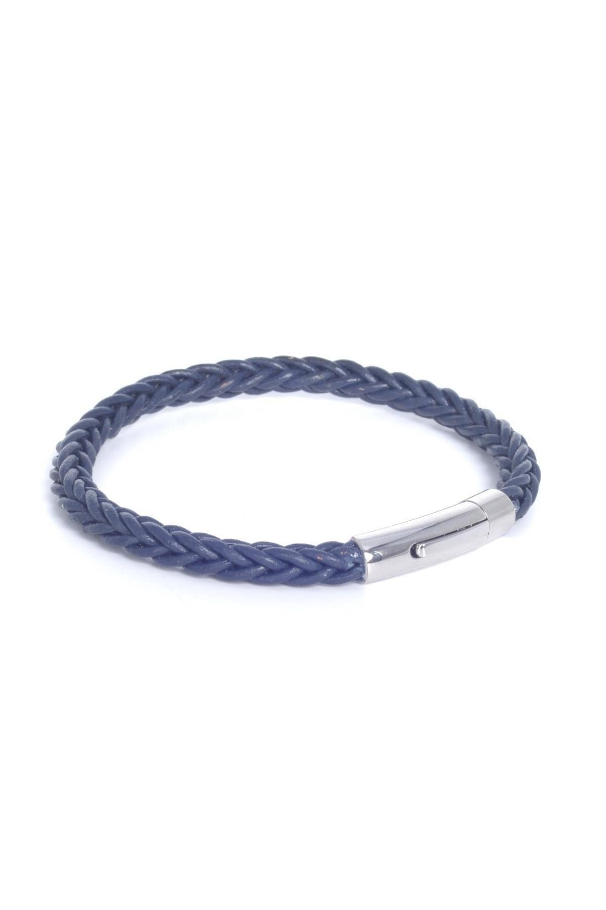 LABALABA-Men's Navy Blue Leather Bracelet 3
