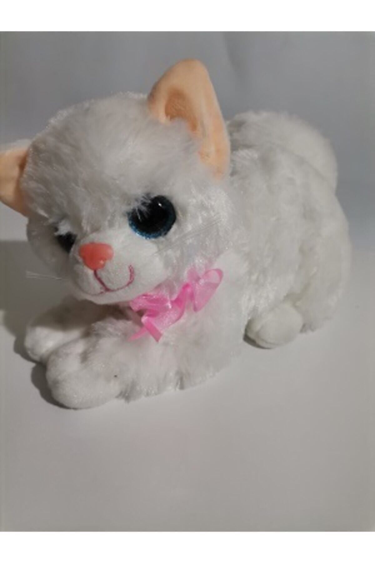 TOPROCKSTORE-30 cm Plush Mewing Toy Cat - Size with Bow Tie 2