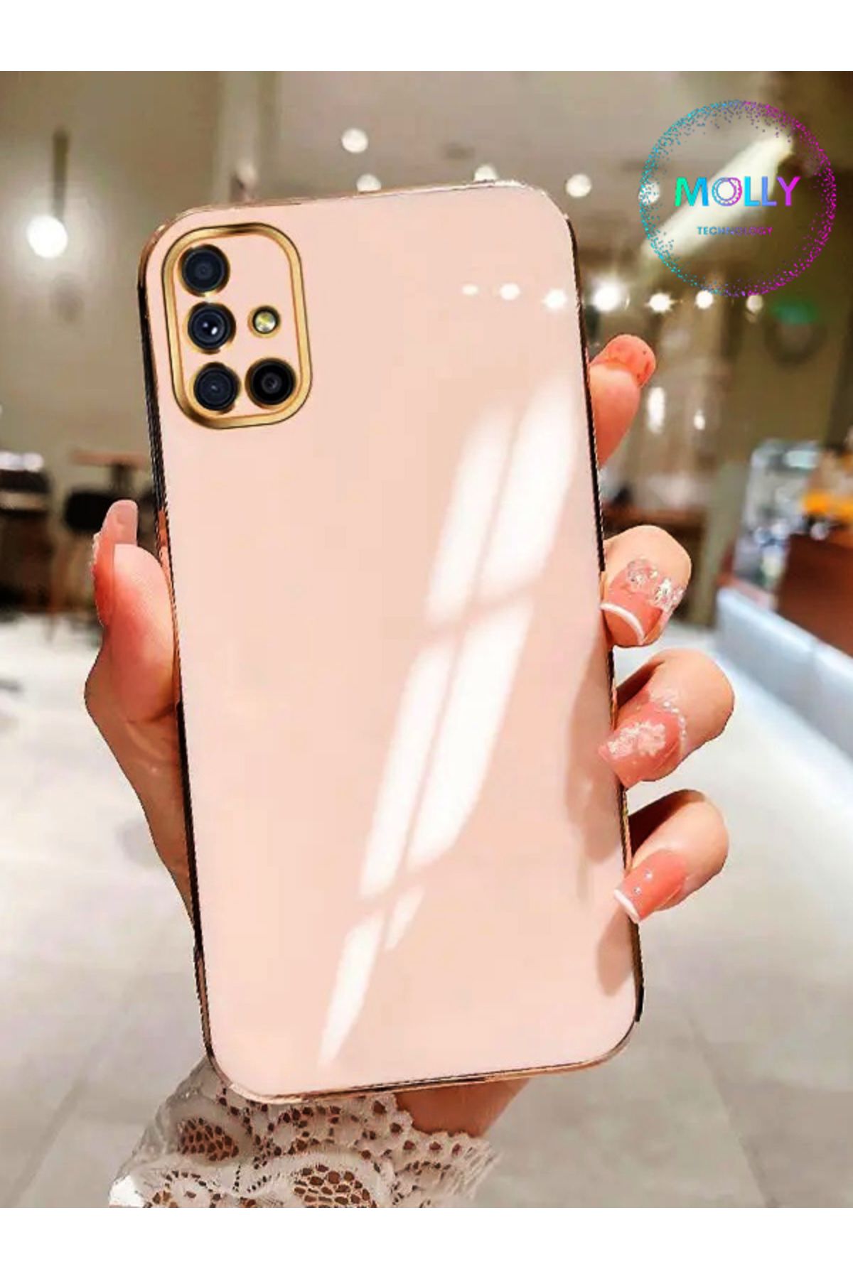 Molly Technology Samsung Galaxy A51 Icin Rose Kenarlar Gold Detayl Luks Silikon K l f Fiyat Yorumlar Trendyol
