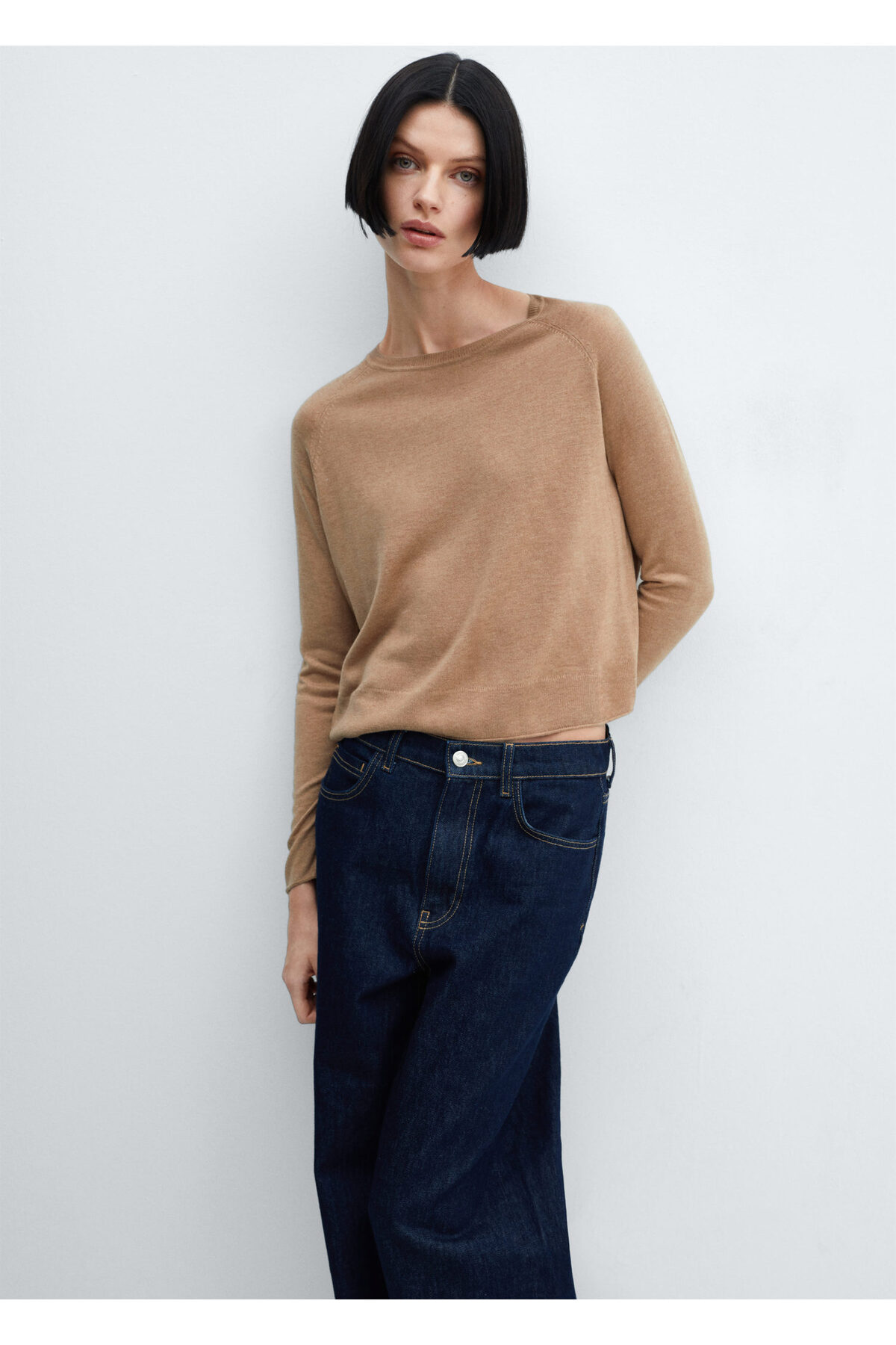 بافت و پلیور زنانه قهوه ای منگوMANGO | 67100463 اورجینال - تصویر 11