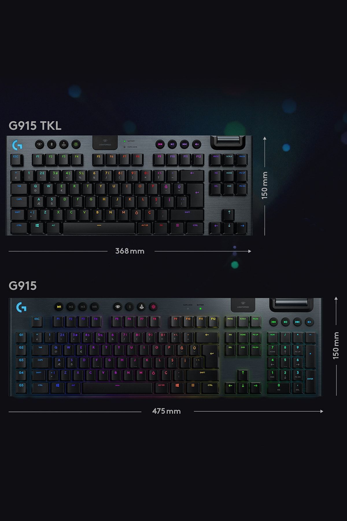 logitech-G G915 Tkl Lightspeed Rgb English Q Wireless Mechanical Gaming Keyboard - Black 4