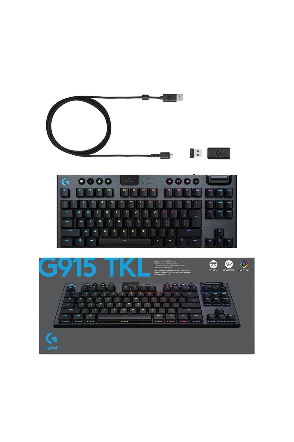 logitech-G G915 Tkl Lightspeed Rgb English Q Wireless Mechanical Gaming Keyboard - Black 8