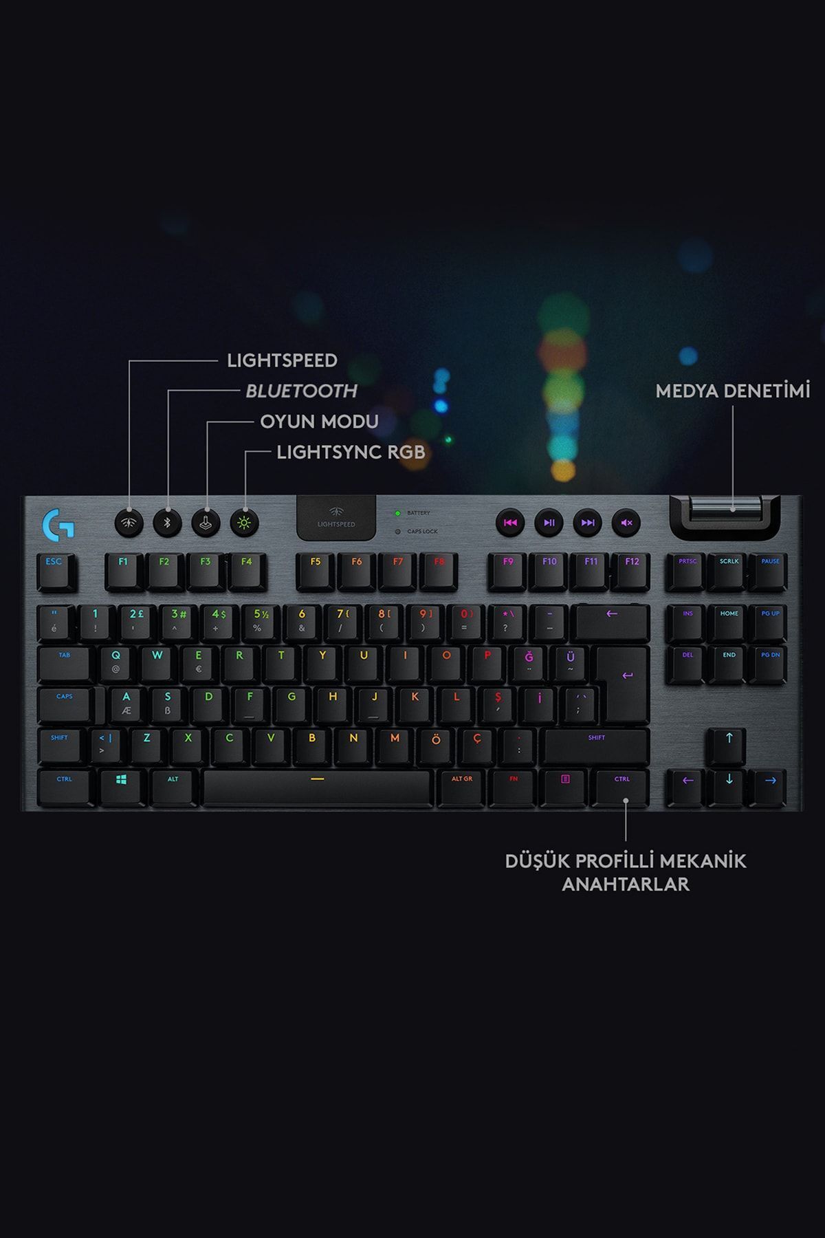 logitech-G G915 Tkl Lightspeed Rgb English Q Wireless Mechanical Gaming Keyboard - Black 5