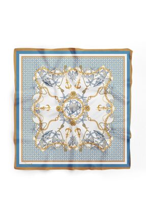 D scarf MAVİ DESENLİ FULAR