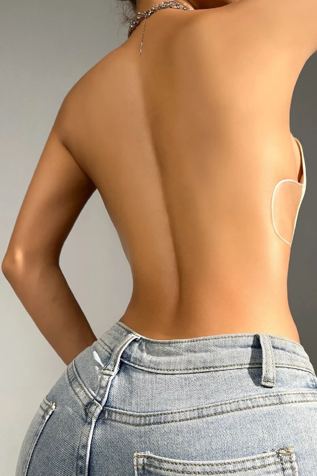 Bernato-Non-Slip Side Adhesive Nude Padded Bra 2