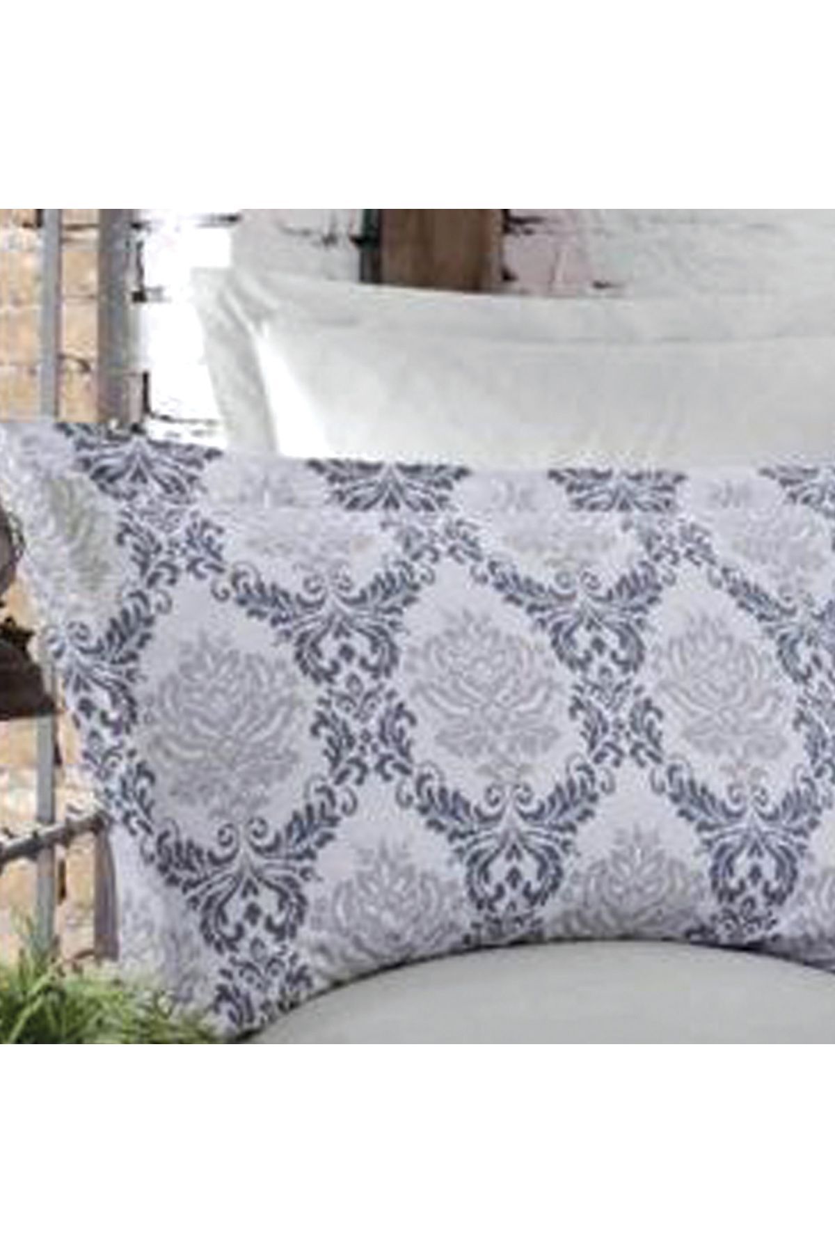 In House-Dany | 8 Pieces Ranforce Cotton Comforter Set - King - 260x240 cm - 2856 - Grey 3
