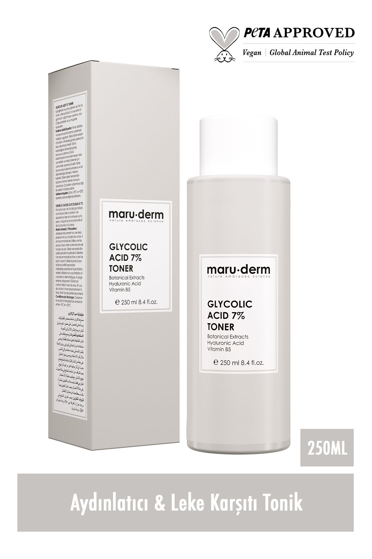 مارودرم گلیکولیک اسید 7% تونیک روشن کننده و ضد لک 250 میلی لیتر Maru.Derm