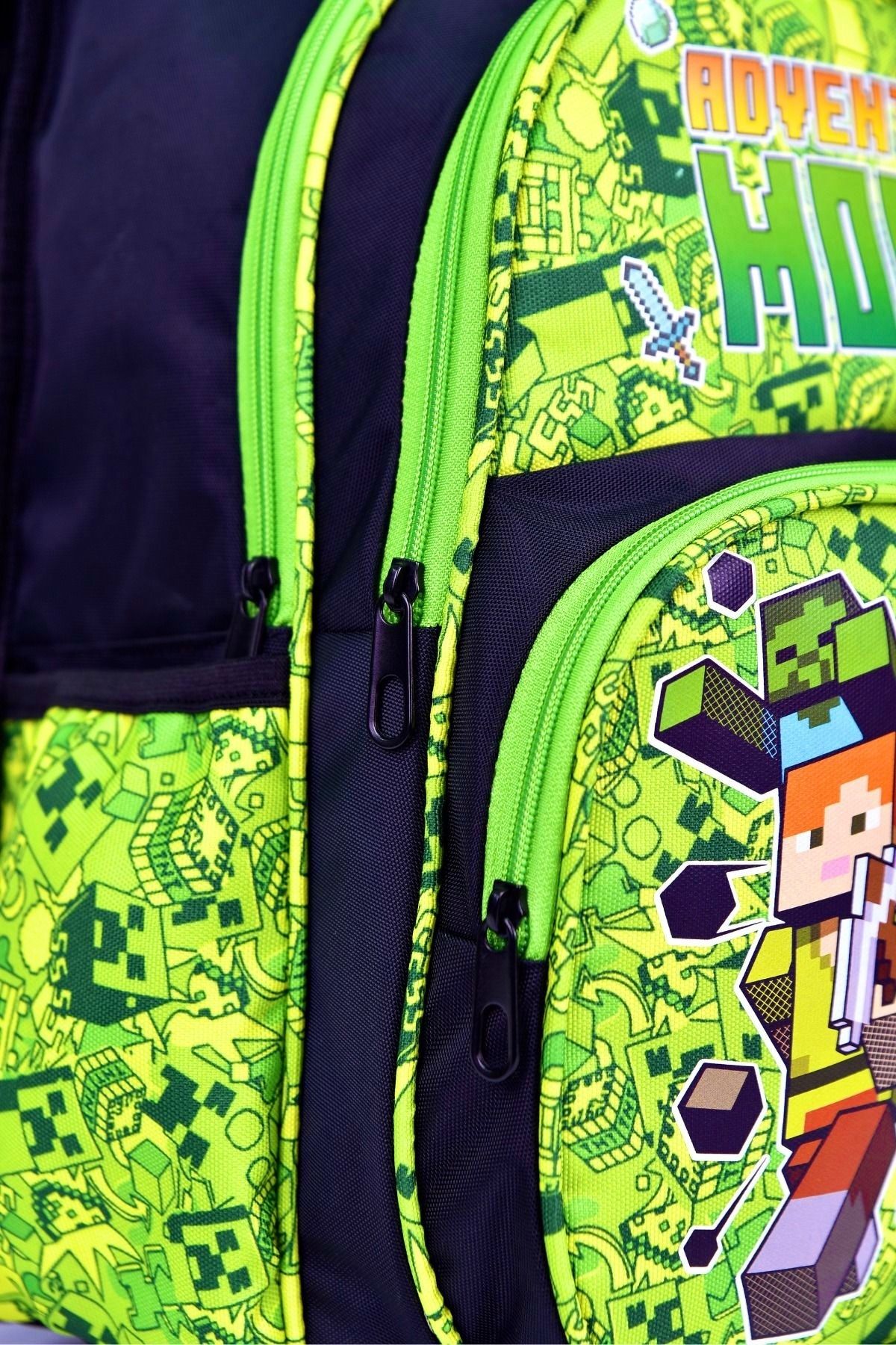 JOJO KIDS-Robot Patterned Boy's Primary School Bag - With Checked Lunch Box 6