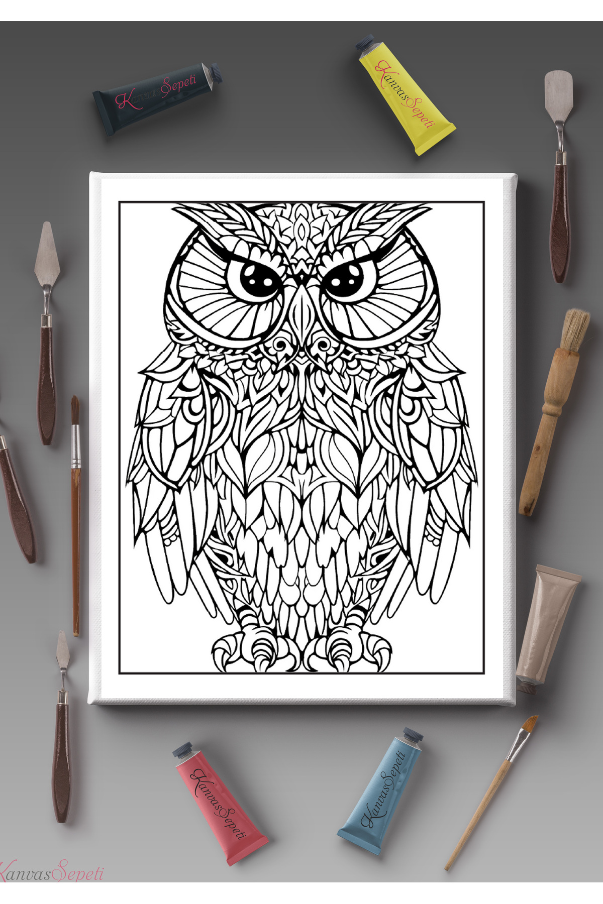 40x30cm Tüm Boyama Türlerine Uygun Boyanabilir Baskılı Tuval Çocuklar için boyanabilir Mandala Tablo