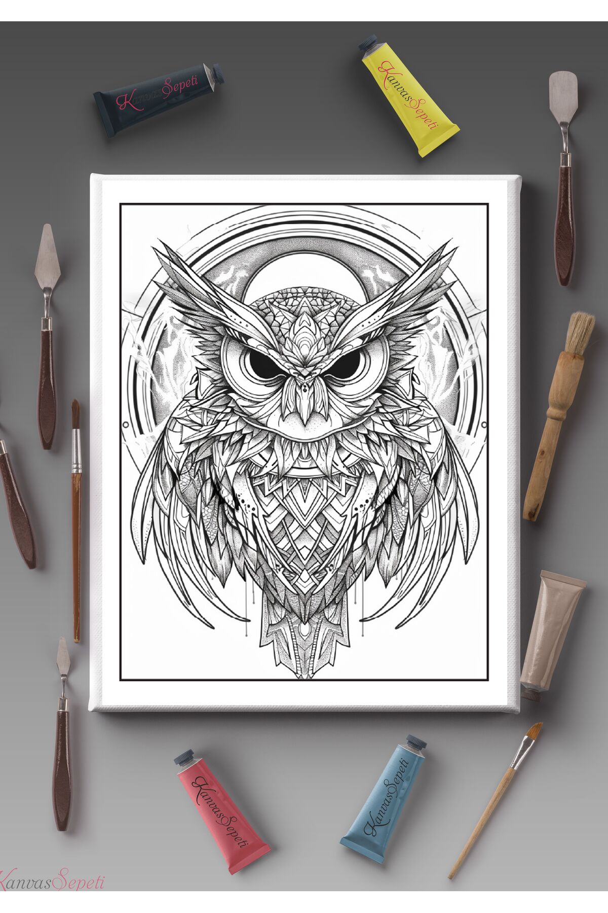 40x30cm Tüm Boyama Türlerine Uygun Boyanabilir Baskılı Tuval Çocuklar için boyanabilir Mandala Tablo